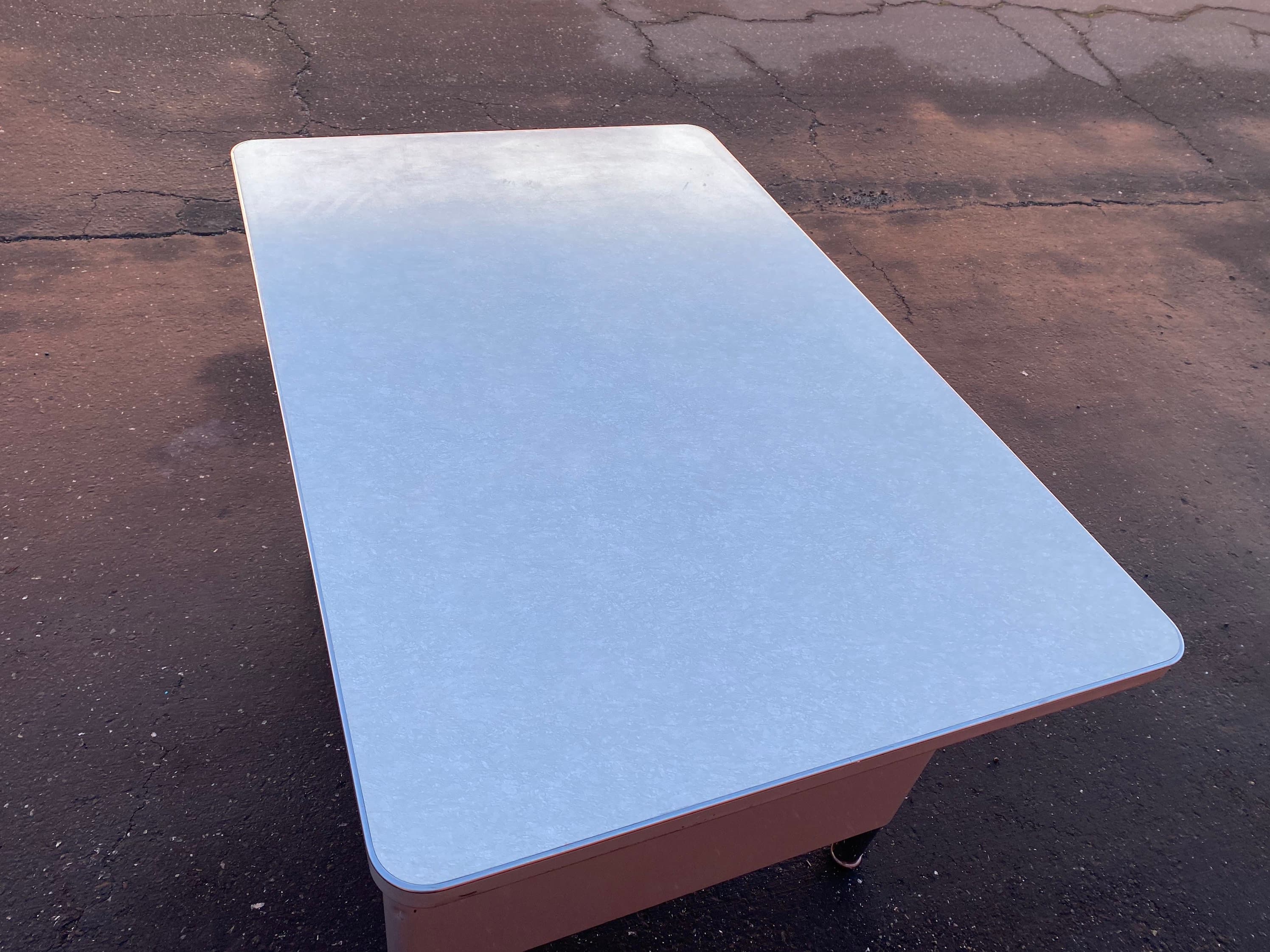 Steelcase vintage metal tanker desk table - Thumbnail 4