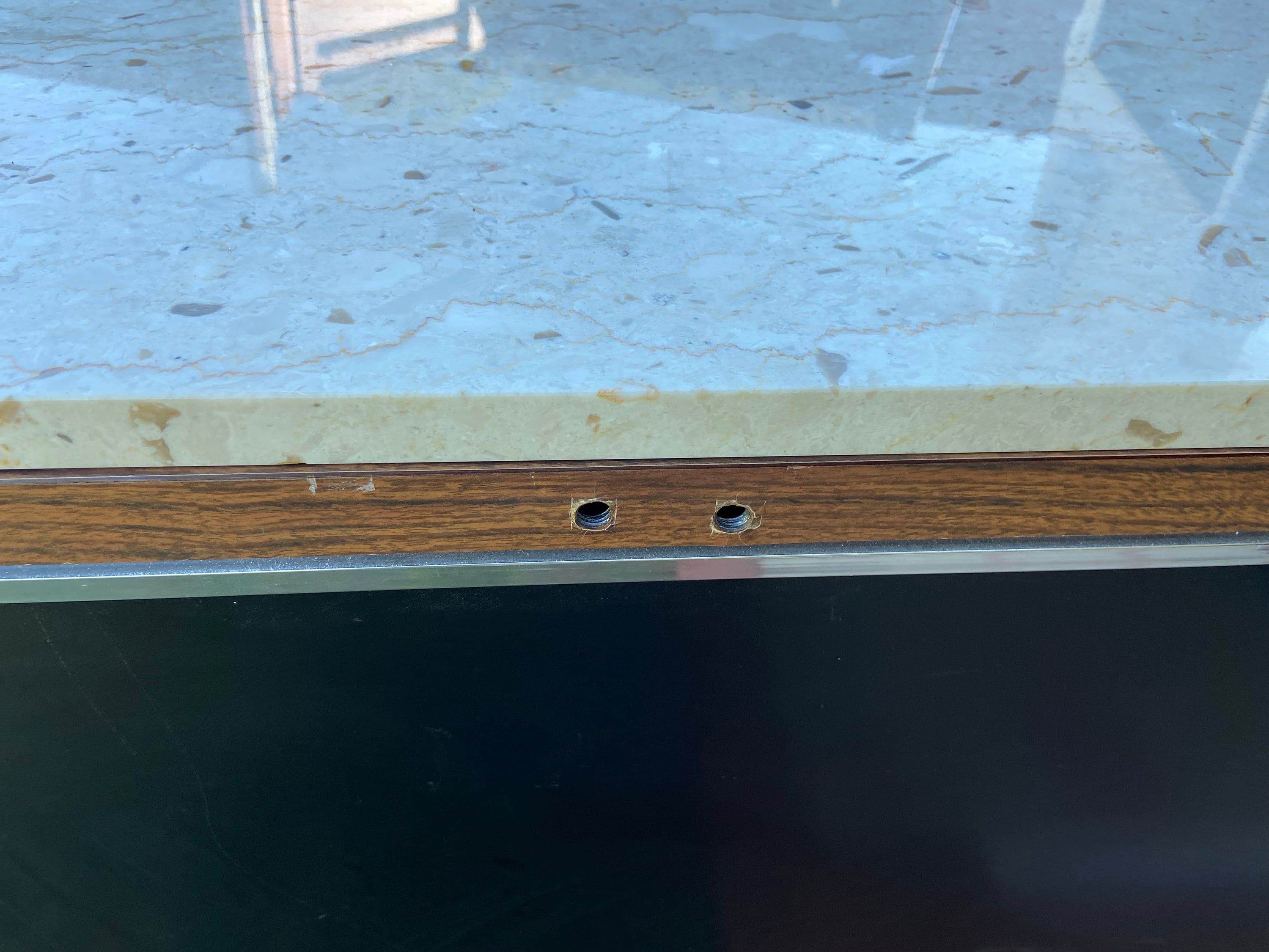 Florence knoll style marble top metal credenza - Thumbnail 7