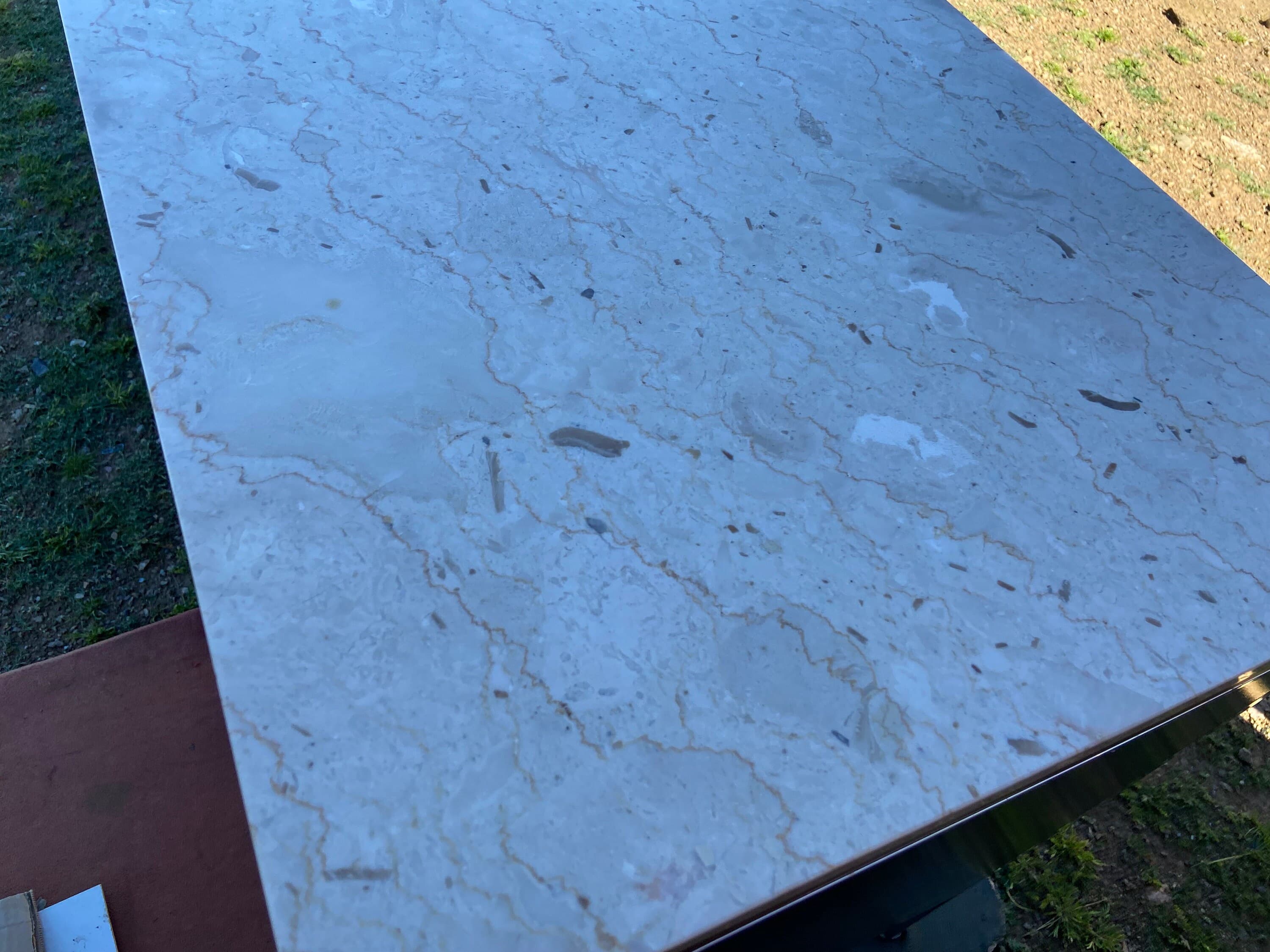 Florence knoll style marble top metal credenza - Thumbnail 8