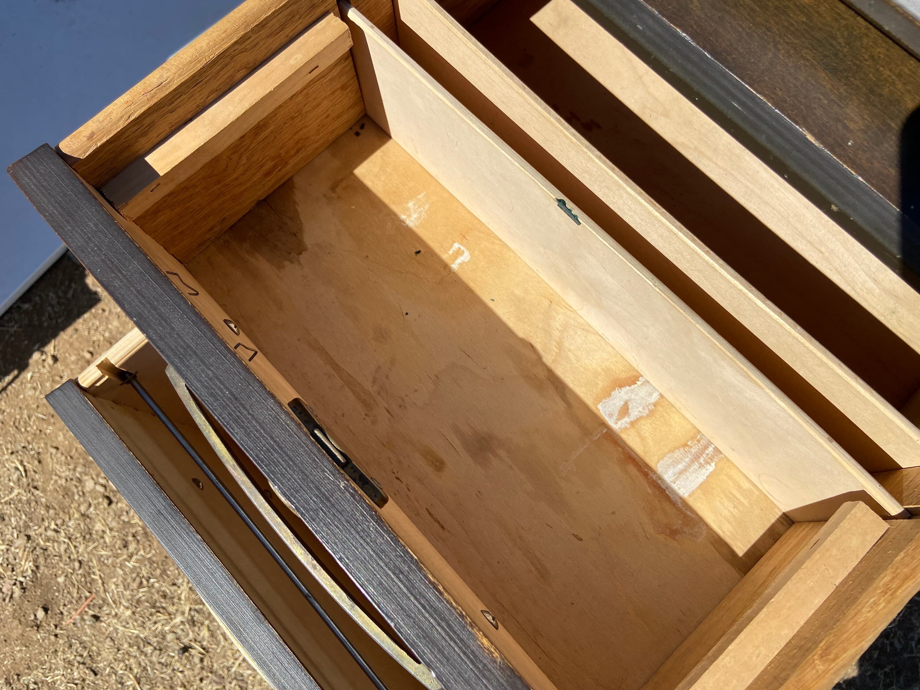 Vintage mid century modern wood veneer desk - Thumbnail 6