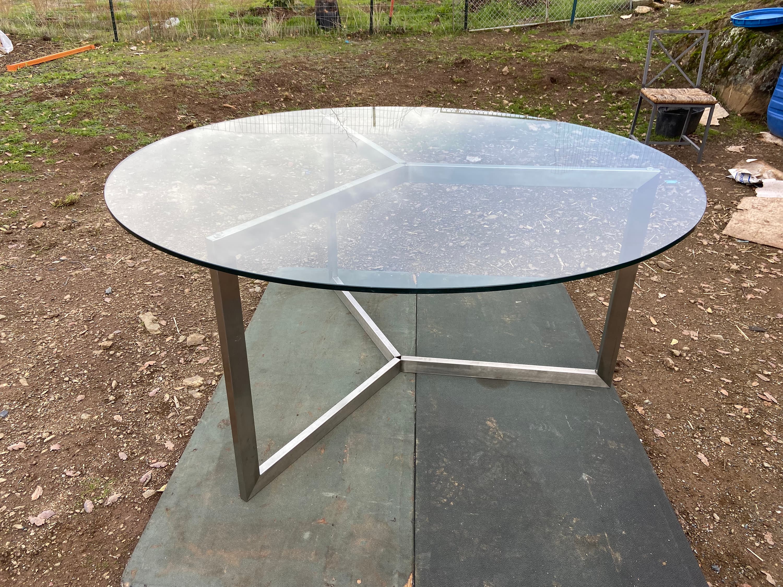 Room and board dining glass table - Image 1