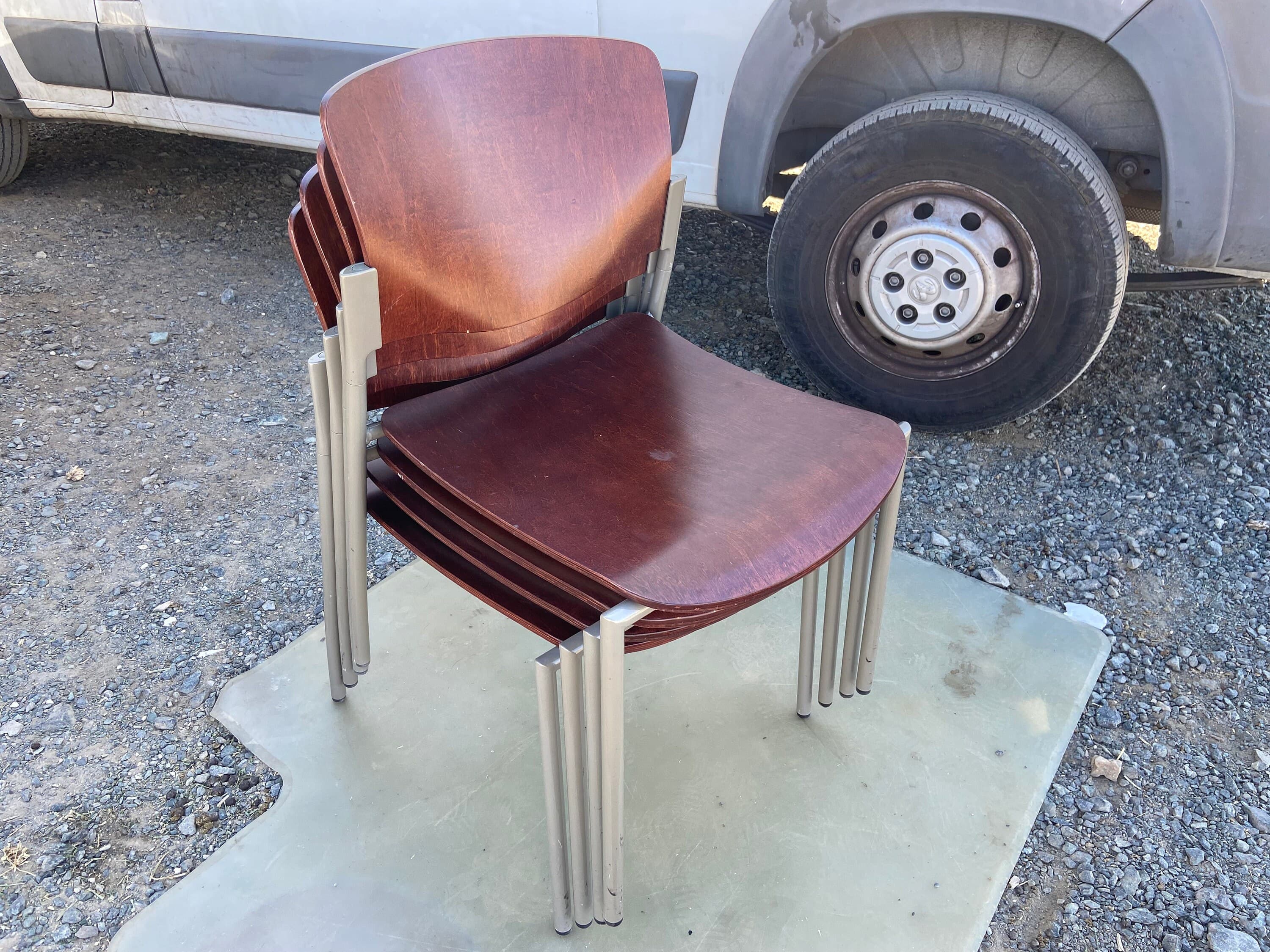 Modern bent plywood dining chairs - Thumbnail 10