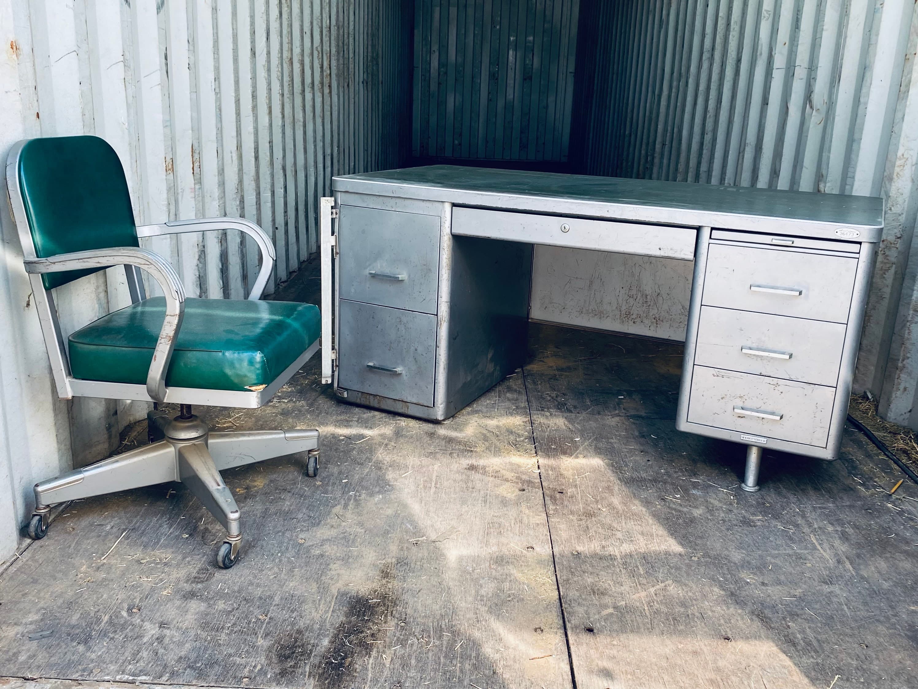 Columbia vintage mid century modern tanker desk set - Image 1