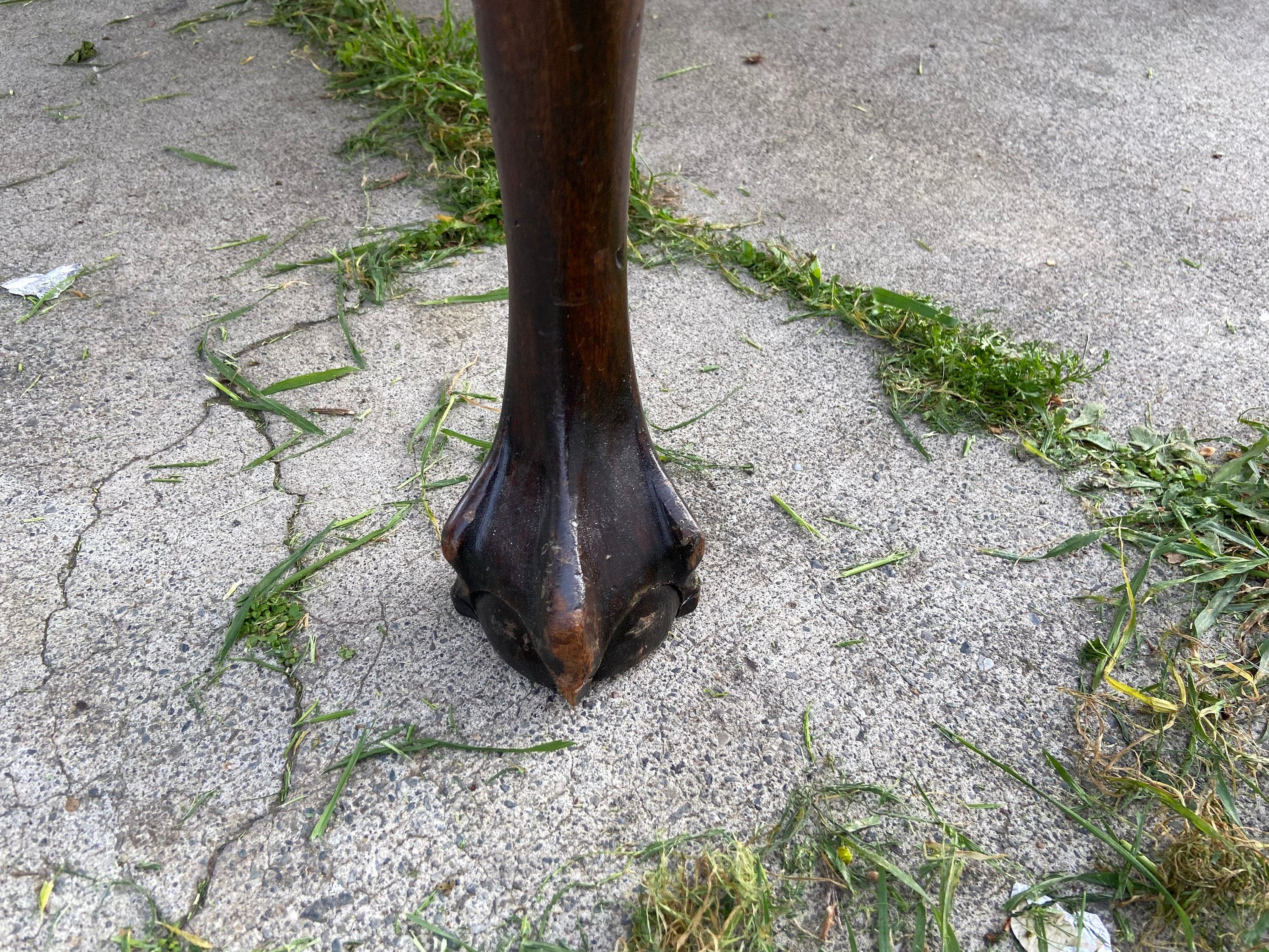 Antique English leather top partners desk - Thumbnail 5