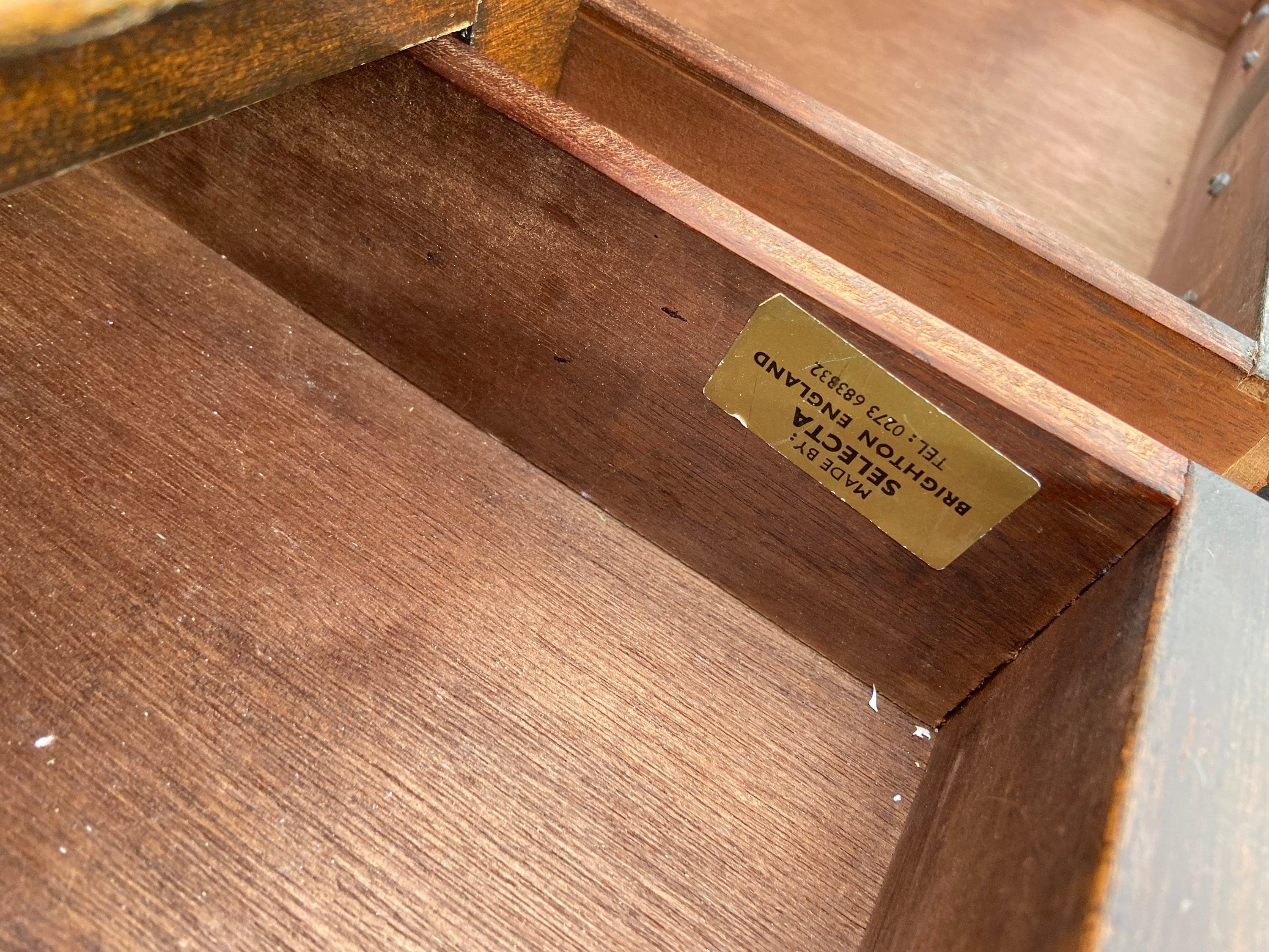 Antique English leather top partners desk - Thumbnail 6