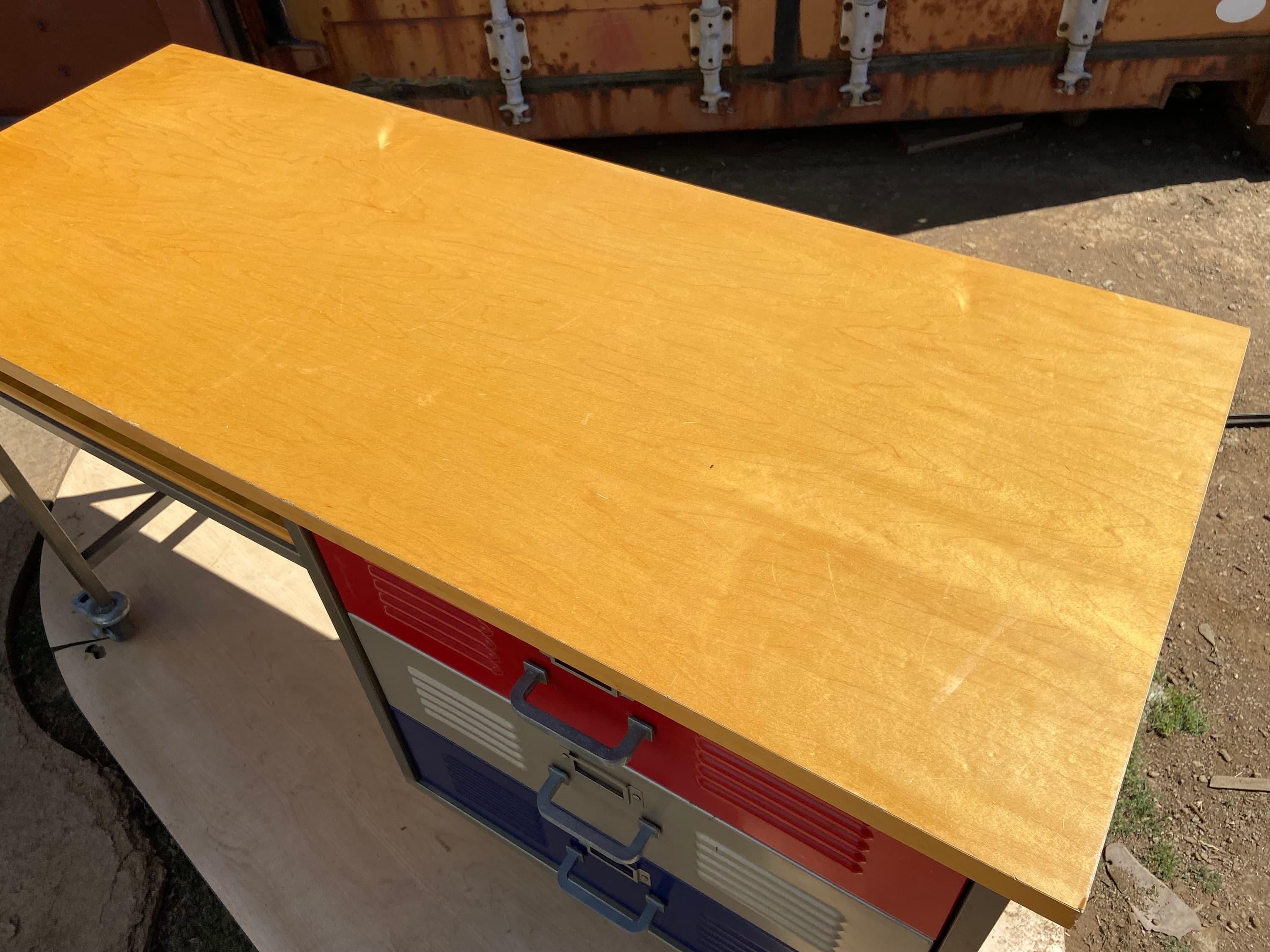 pottery barn locker metal desk - Thumbnail 3