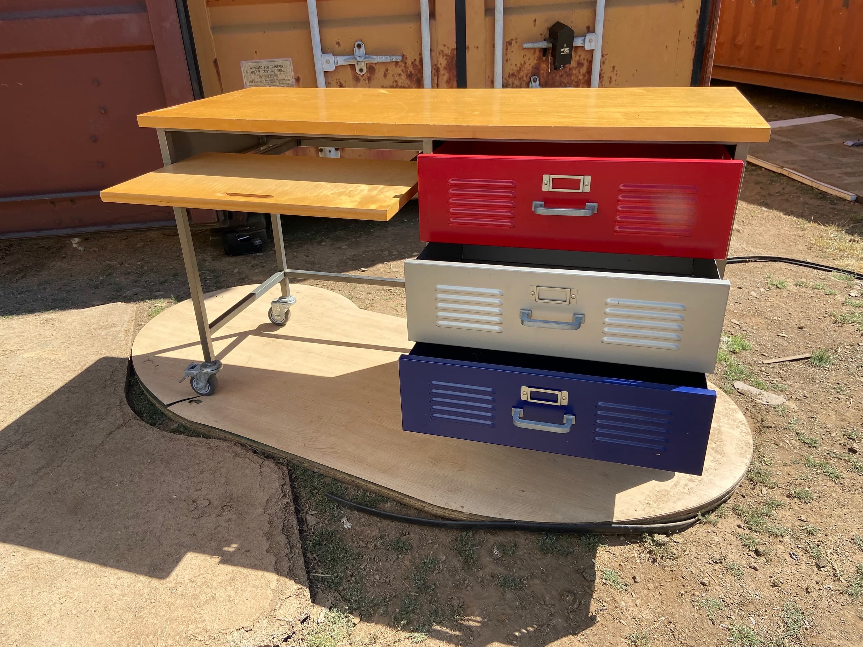 pottery barn locker metal desk - Thumbnail 8