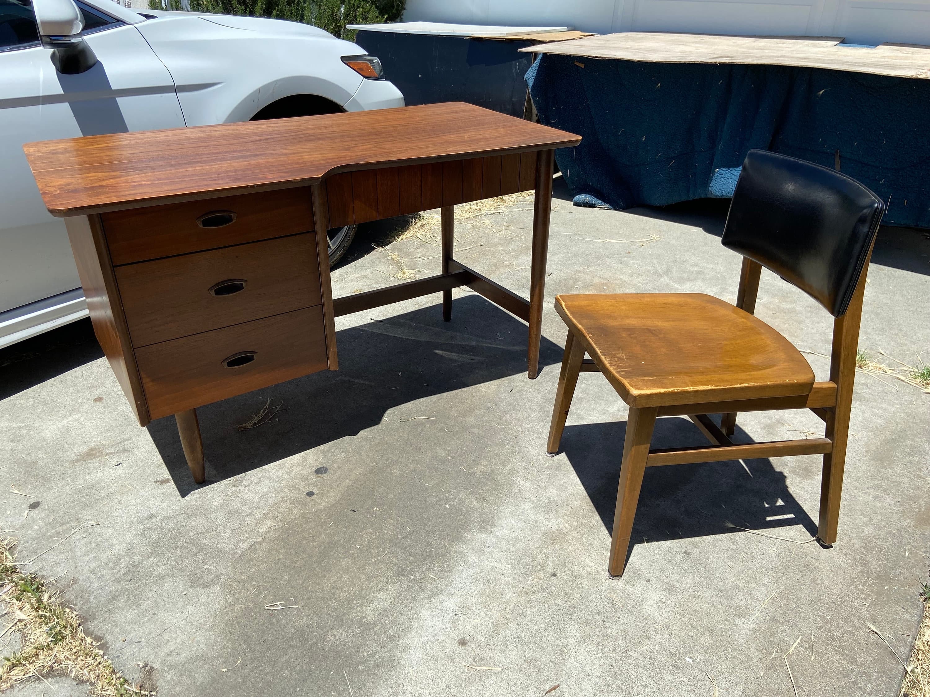 vintage mid century modern hooker writing desk set - Thumbnail 2