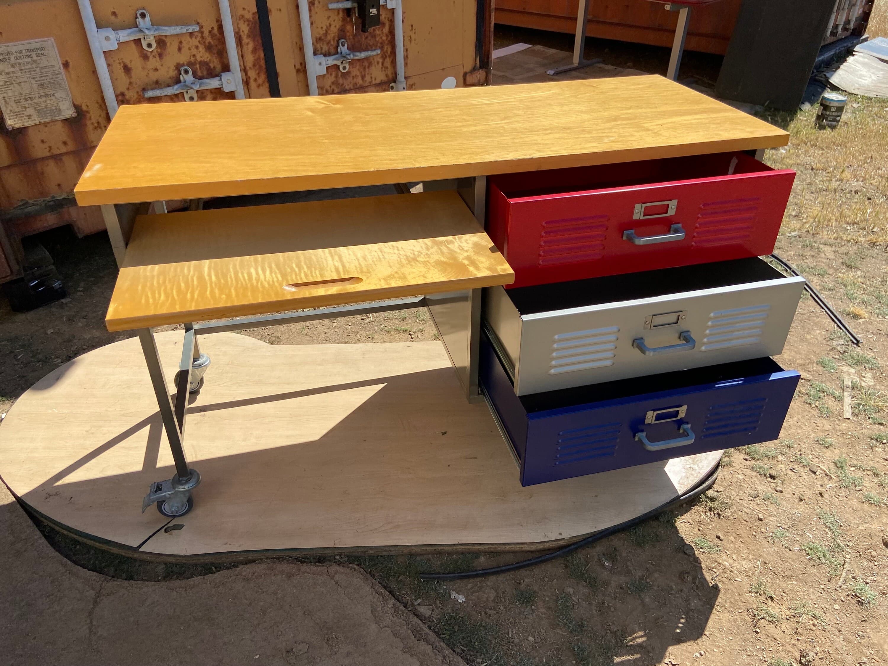 pottery barn locker metal desk - Thumbnail 5