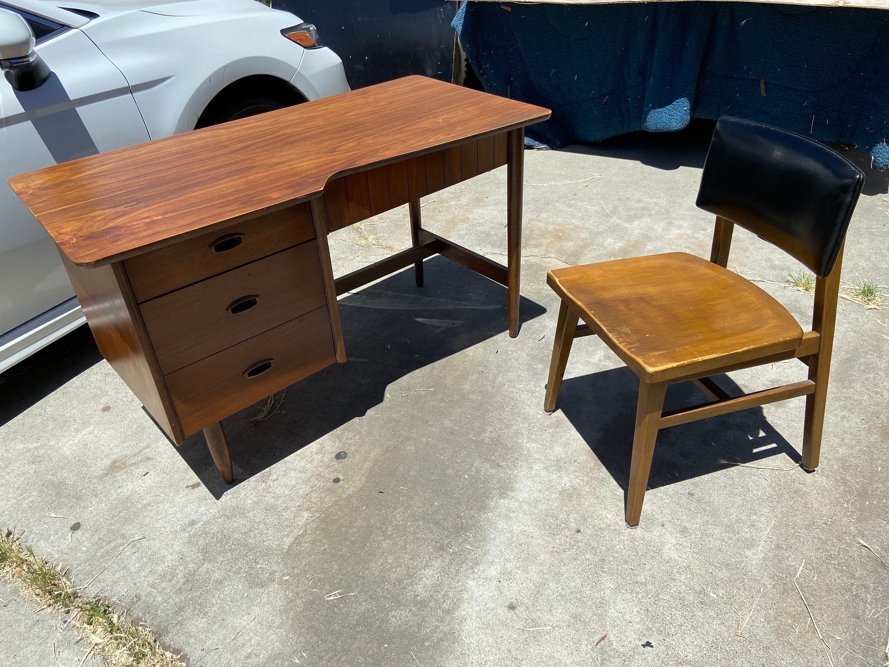 vintage mid century modern hooker writing desk set - Image 1