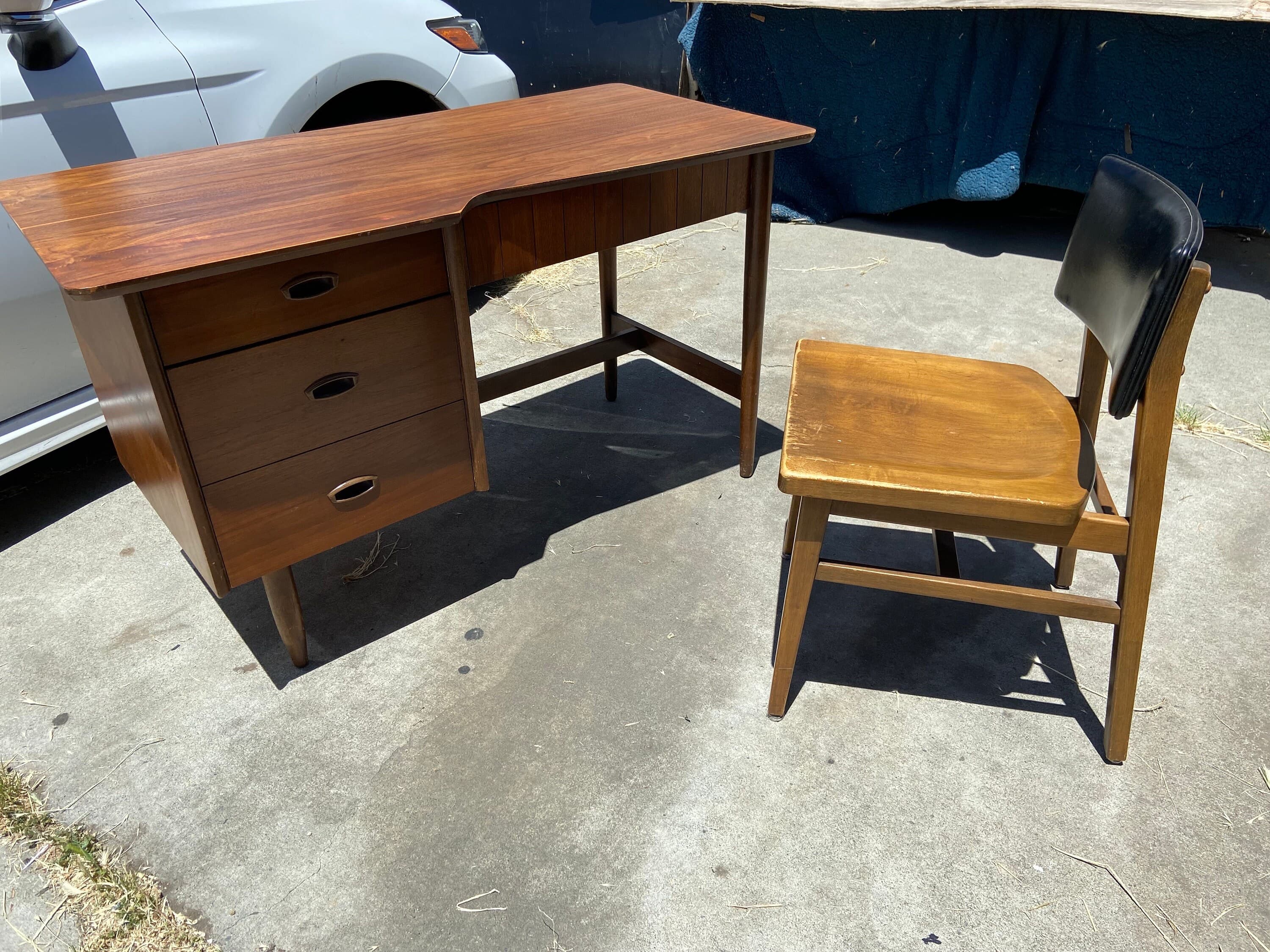 vintage mid century modern hooker writing desk set - Thumbnail 9