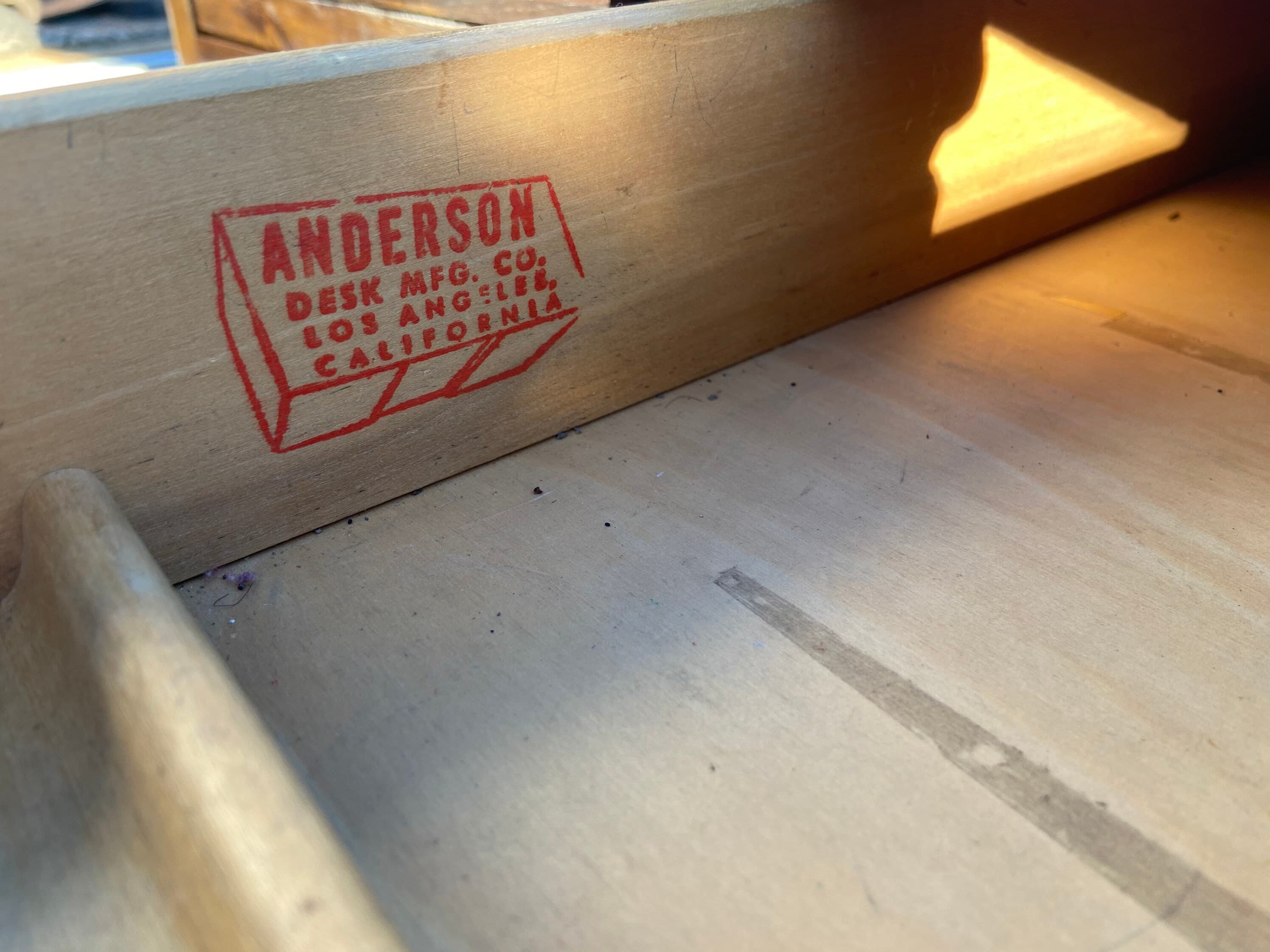 Anderson vintage mid century modern wooden desk - Thumbnail 8