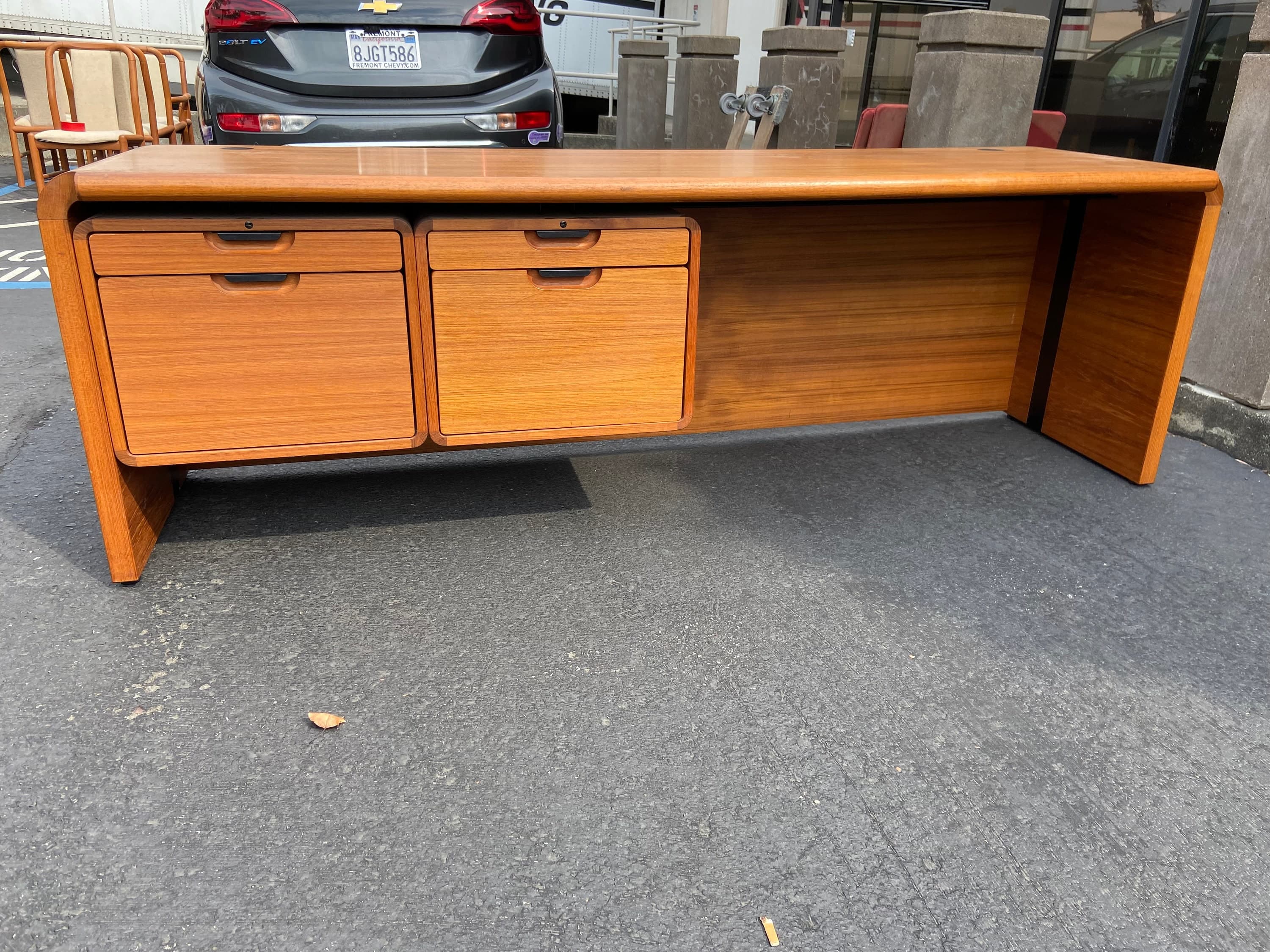 Vintage teak danish style mid century modern credenza - Image 1