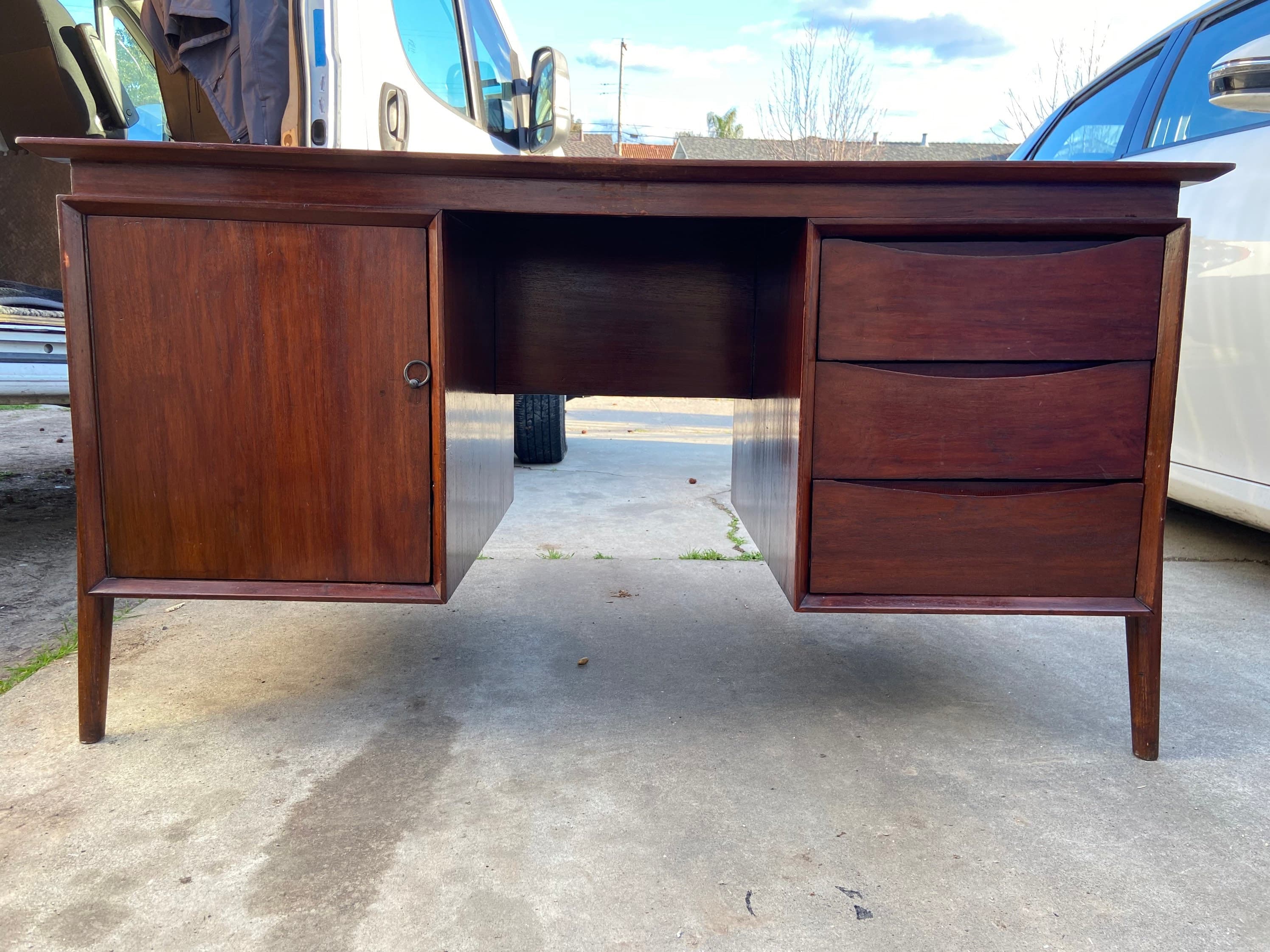 Vintage mid century modern teak danish desk in the style of svend madsen Mcm - Thumbnail 8