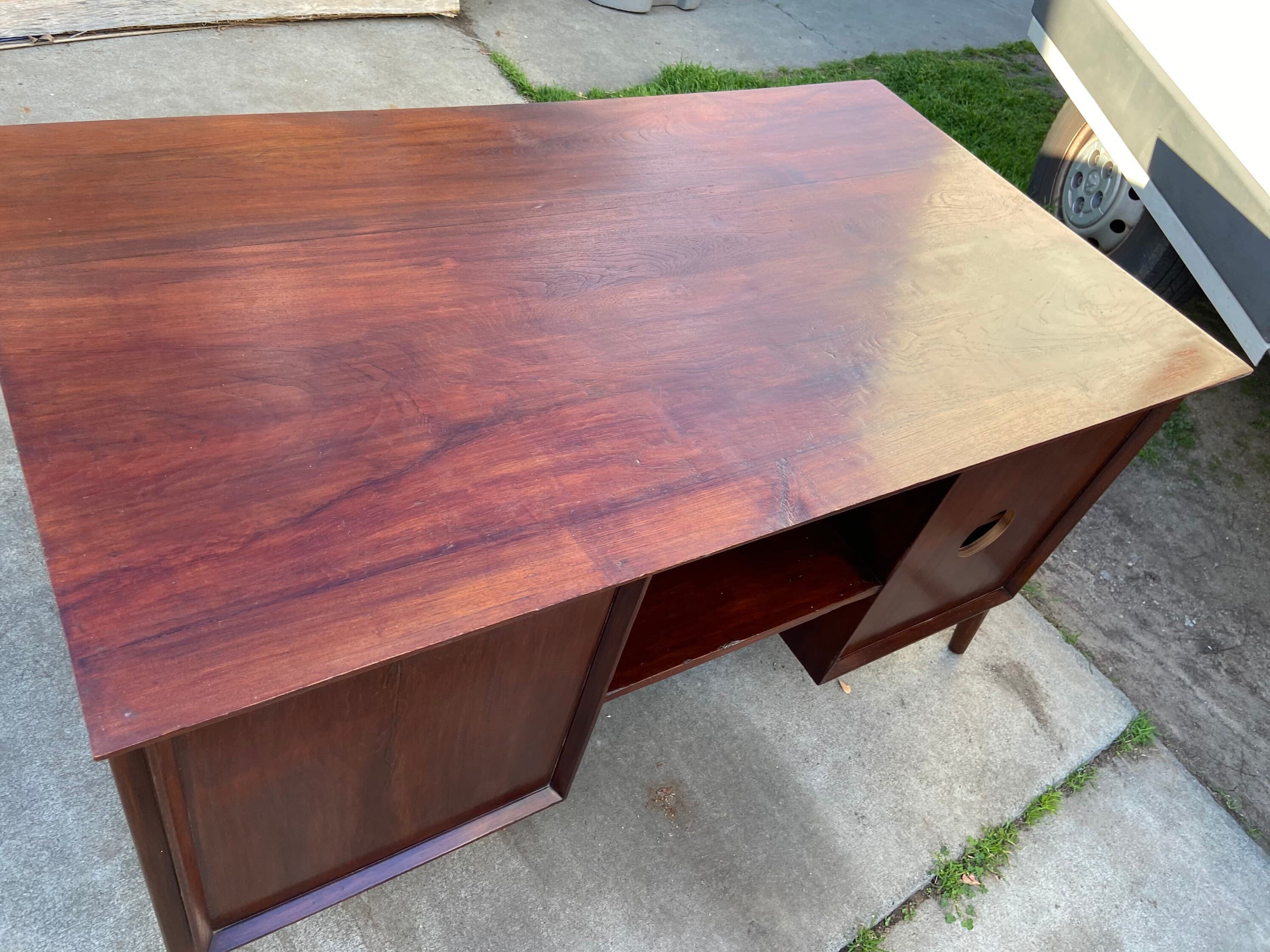 Vintage mid century modern teak danish desk in the style of svend madsen Mcm - Thumbnail 9