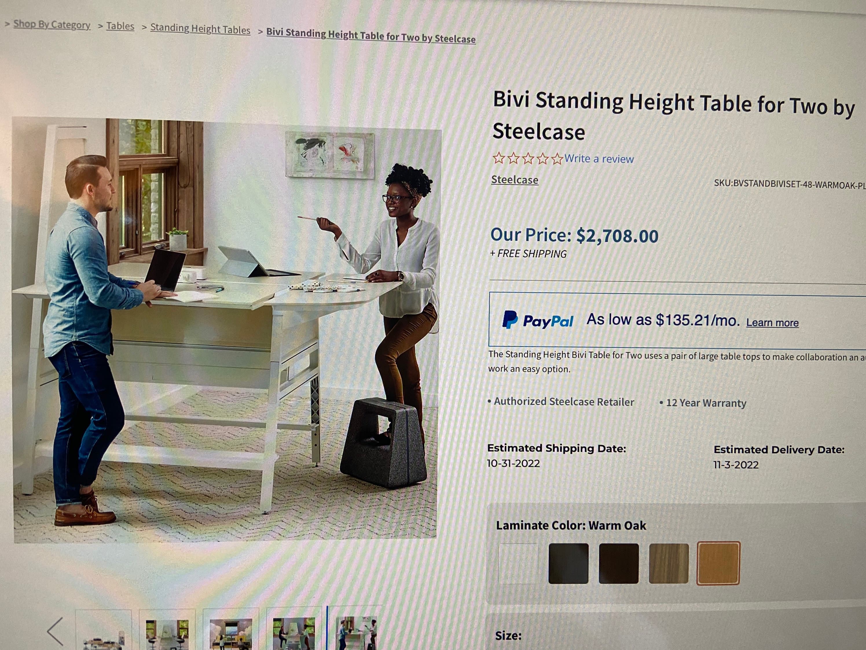 Steelcase turnstone Bivi sit standing two way for 6 office desks - Thumbnail 4