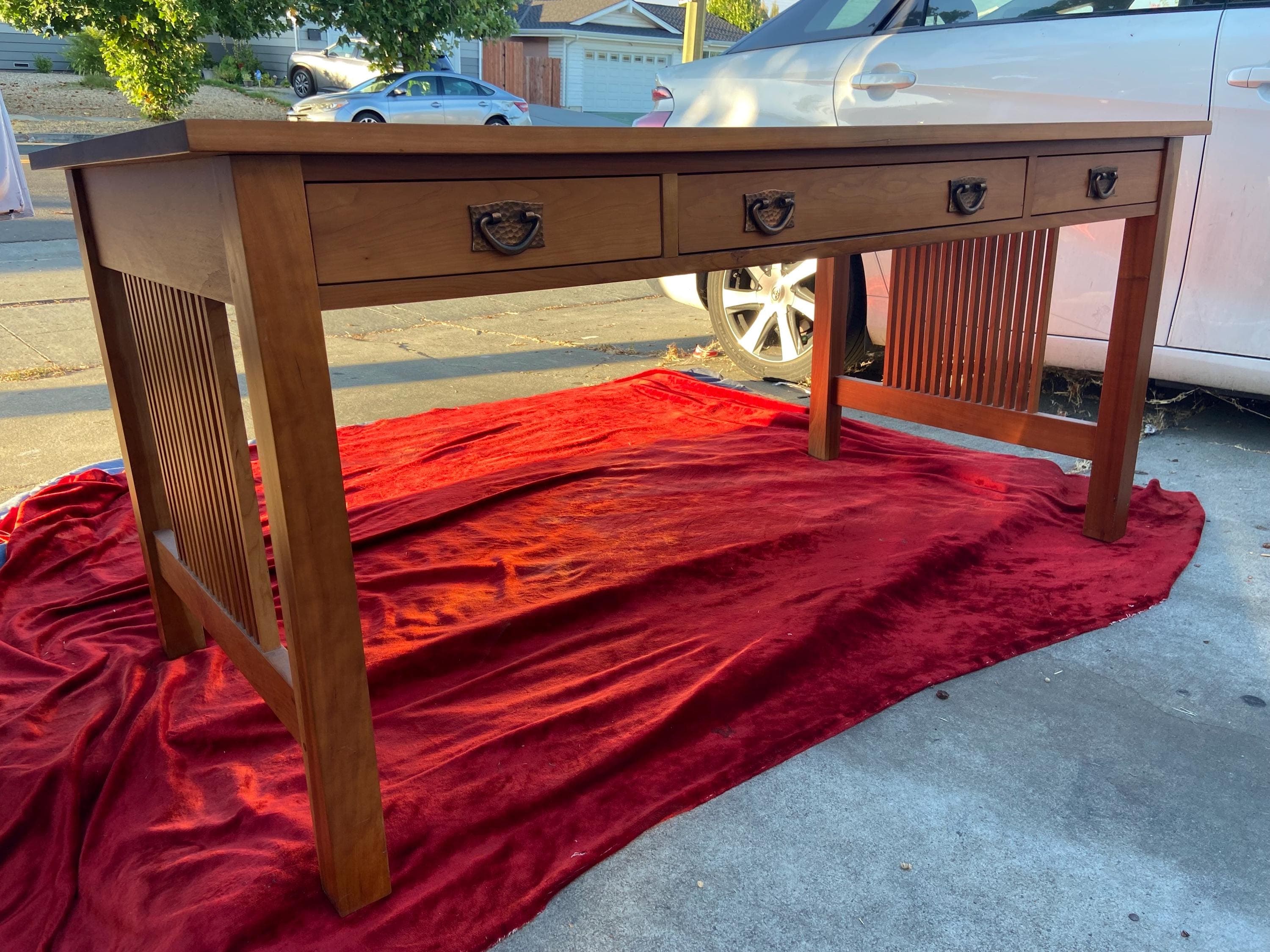 Srickley mission oak arts and crafts library desk table - Thumbnail 5