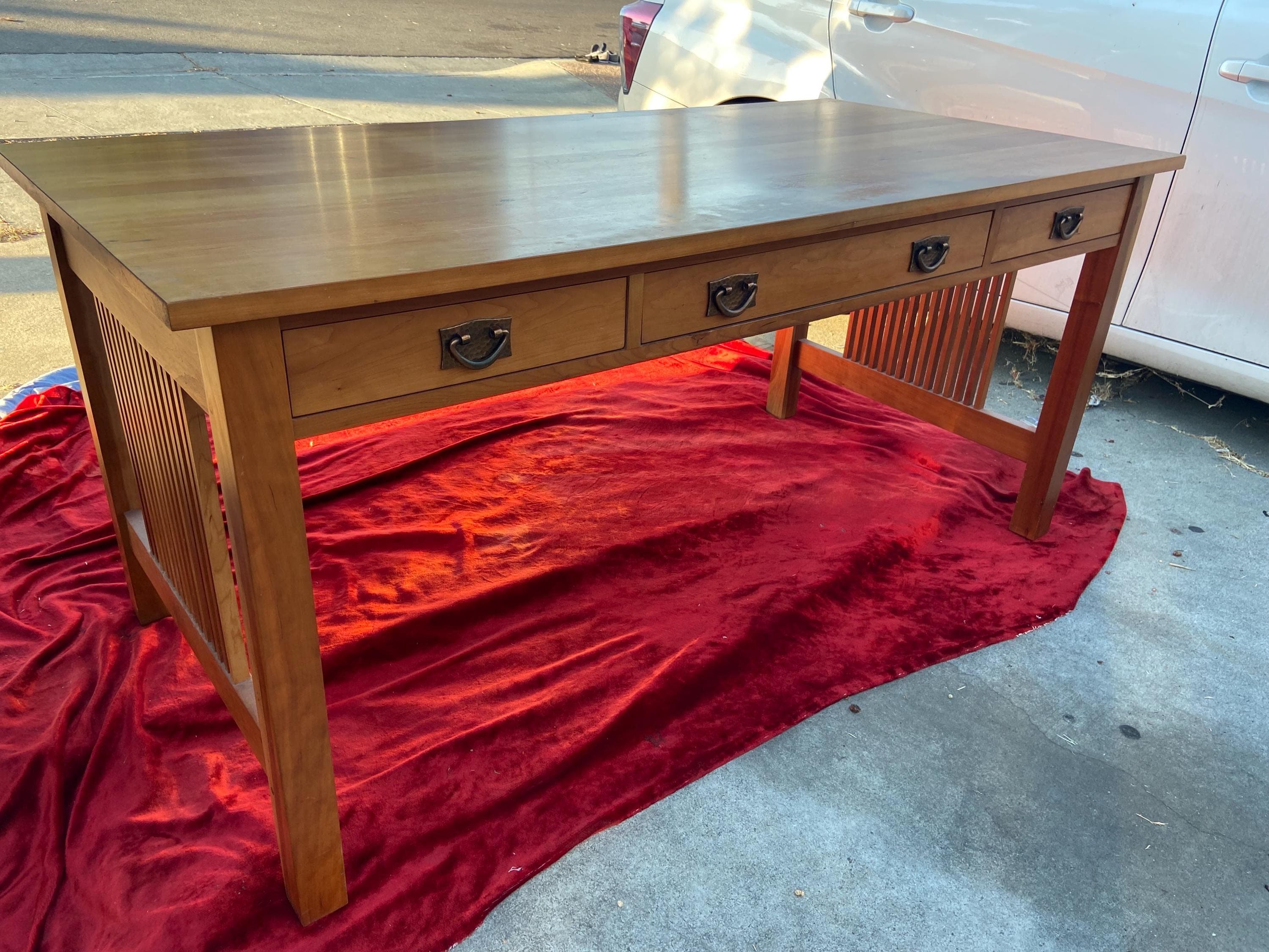 Srickley mission oak arts and crafts library desk table - Thumbnail 4