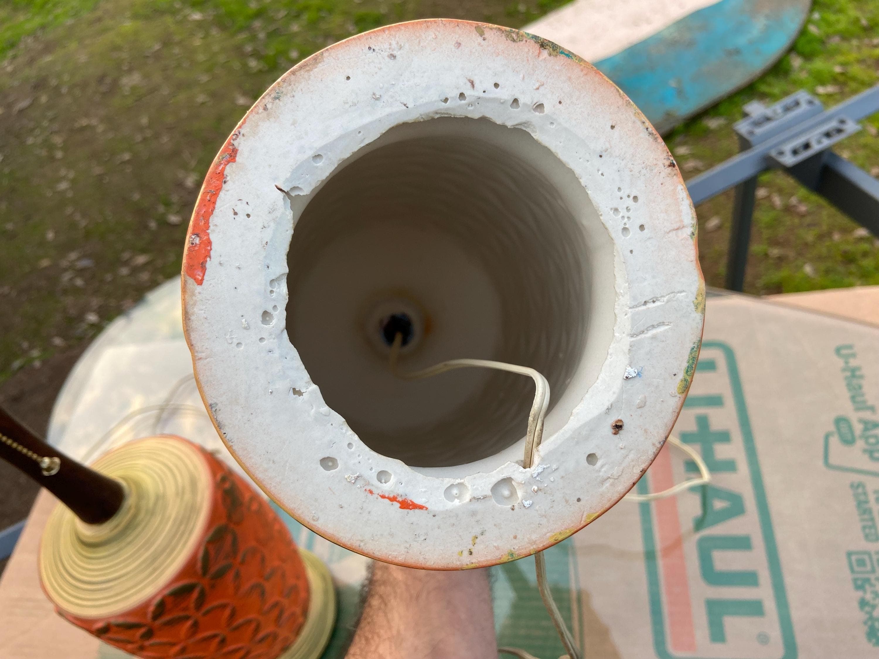 vintage mid century modern ceramic table lamps - Thumbnail 10