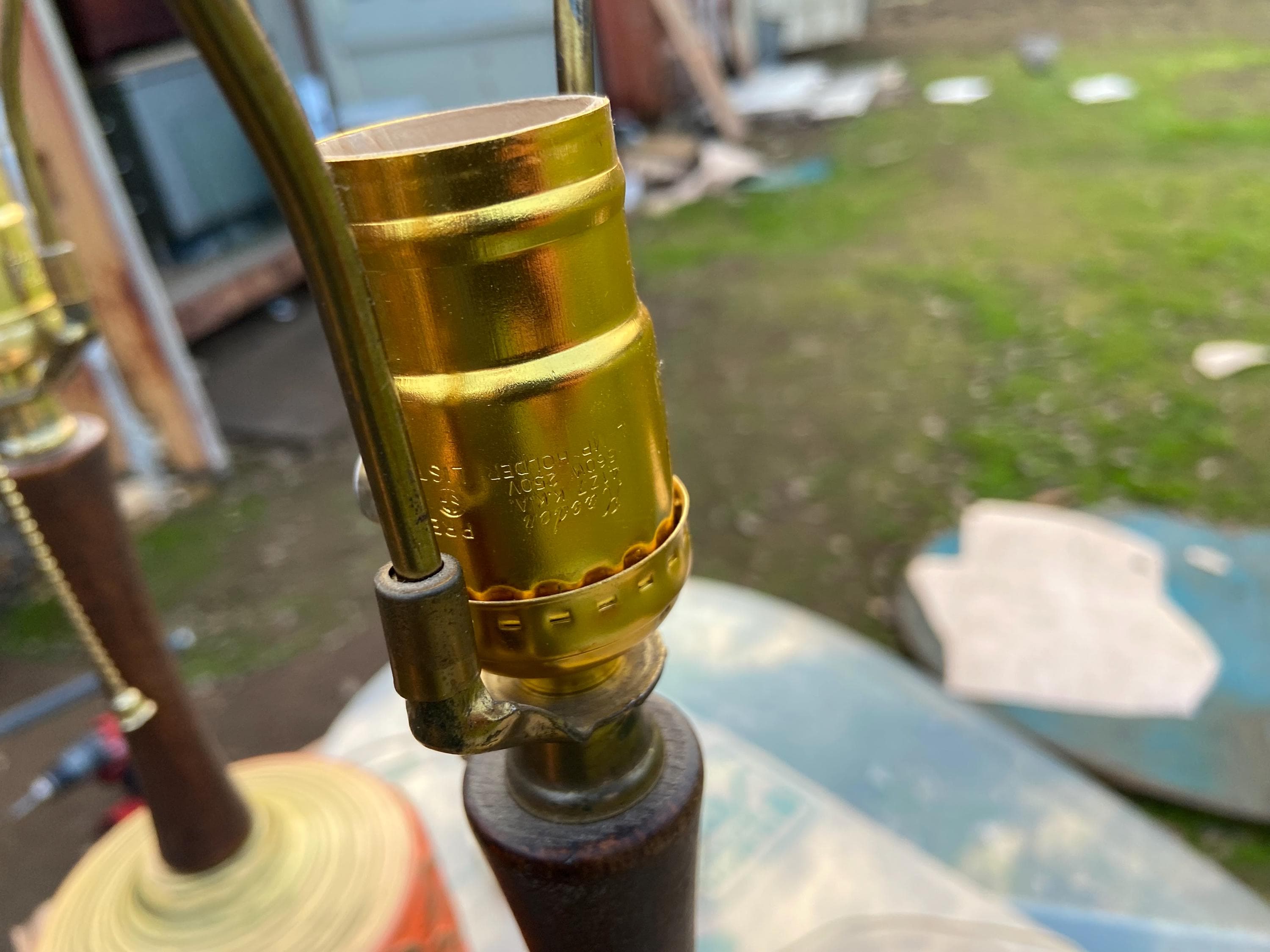 vintage mid century modern ceramic table lamps - Thumbnail 7