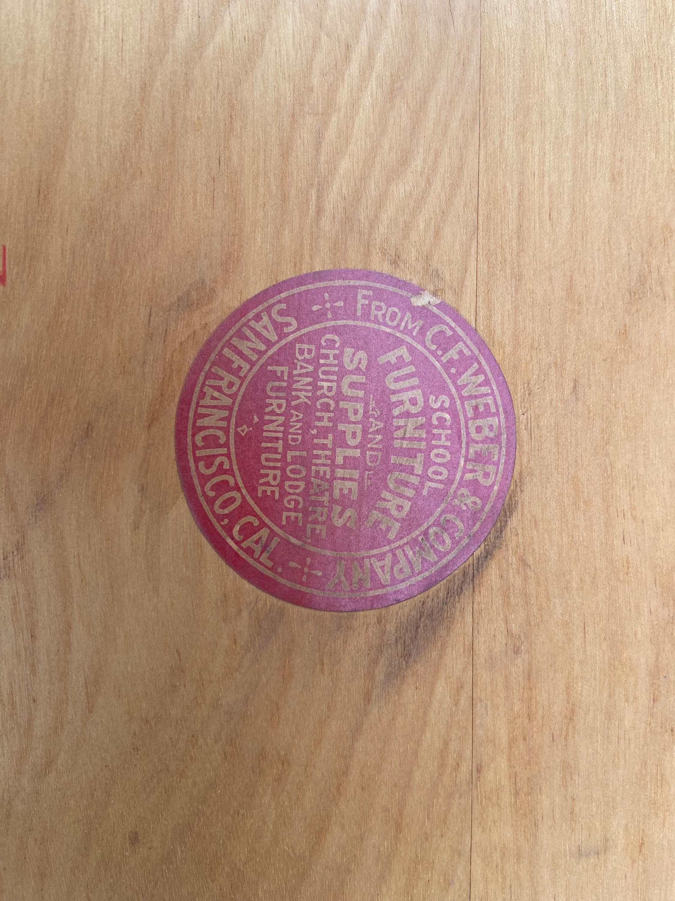 antique library blonde oak teachers arts and crafts school desk table - Thumbnail 8