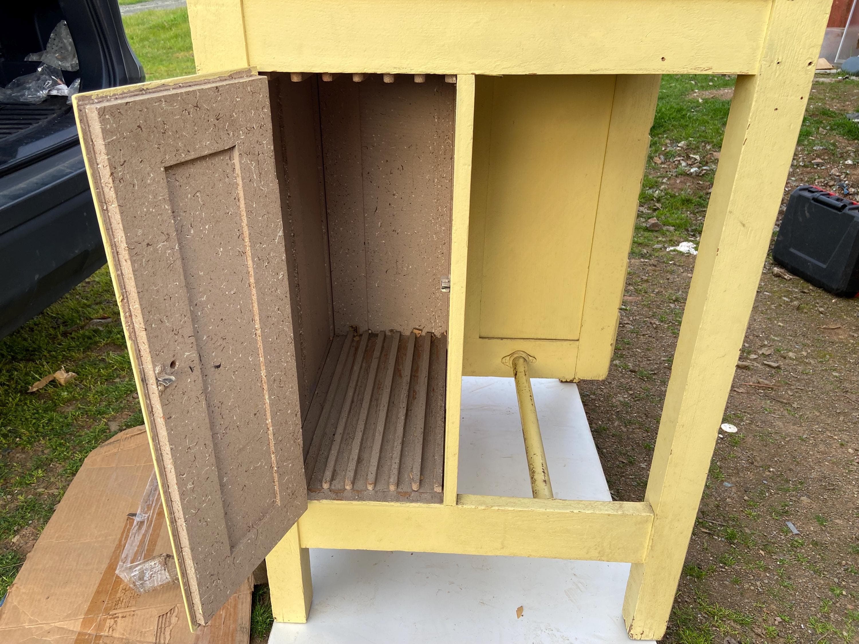 antique arts and crafts drafting table jeweler’s cabinet and chair - Thumbnail 9