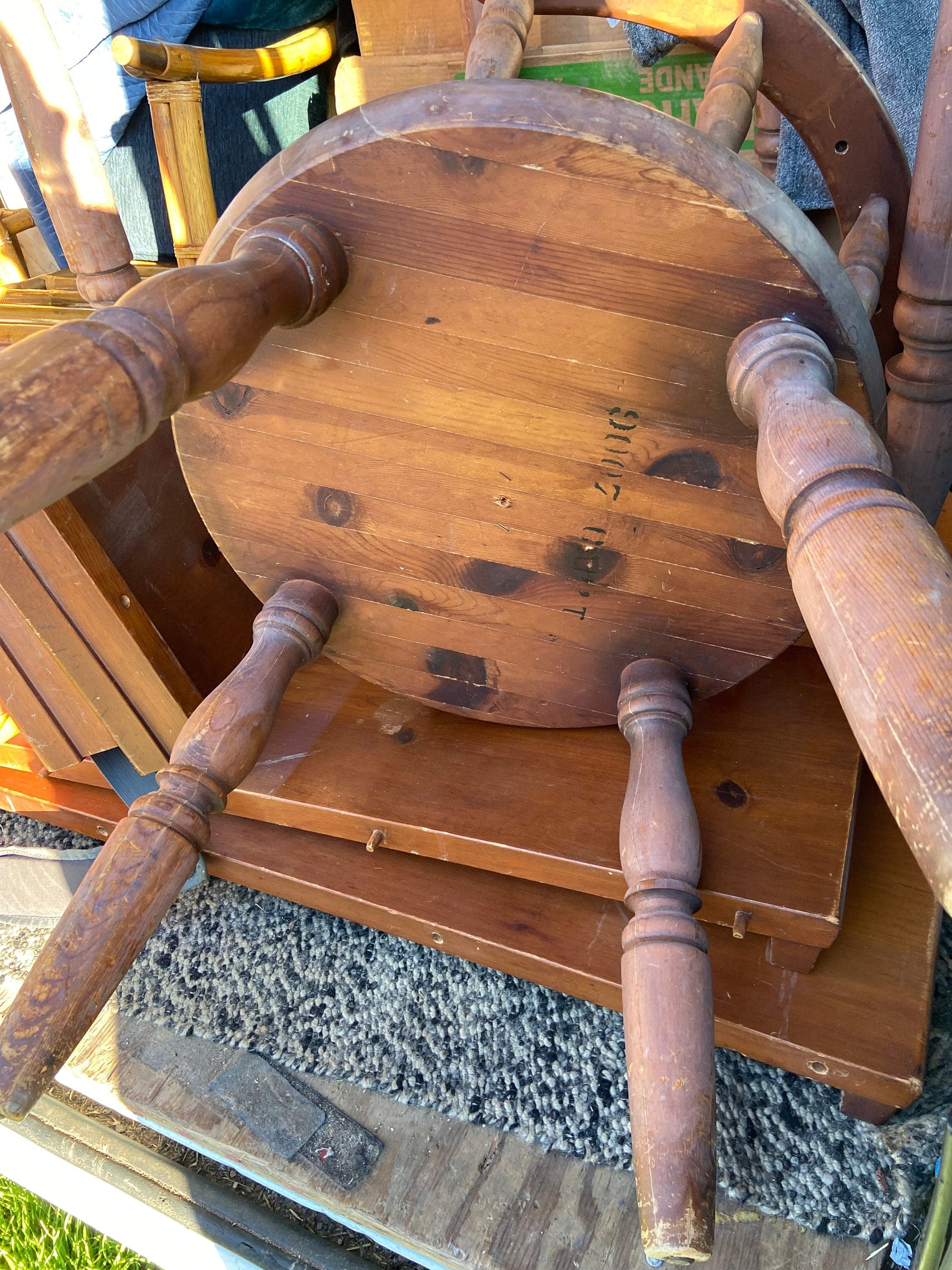 Antique butcher block tavern dining chairs set of 6 - Thumbnail 10