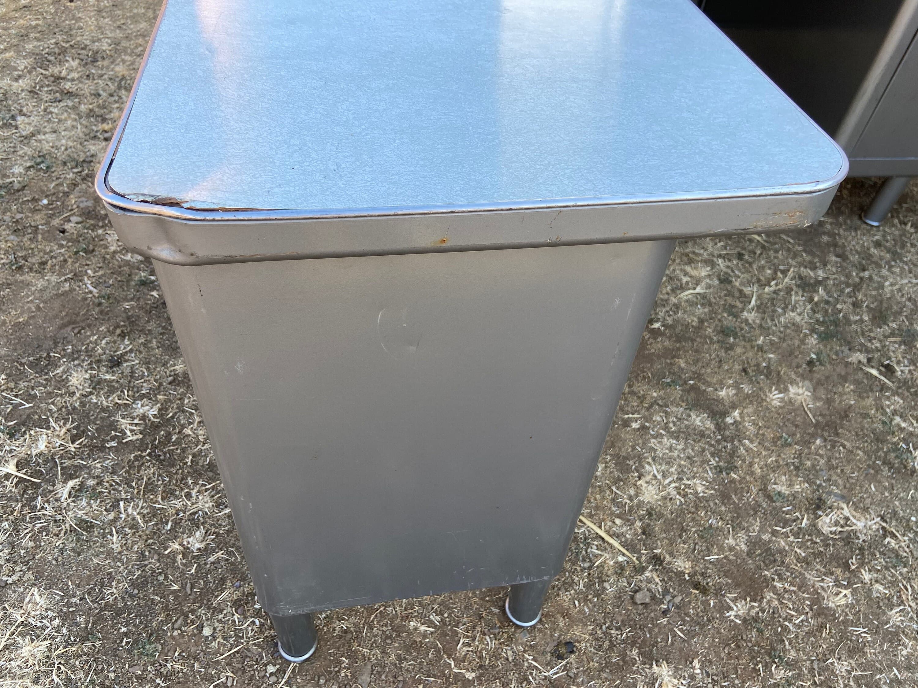 Steelcase vintage mid century modern L shape desk with return - Thumbnail 9