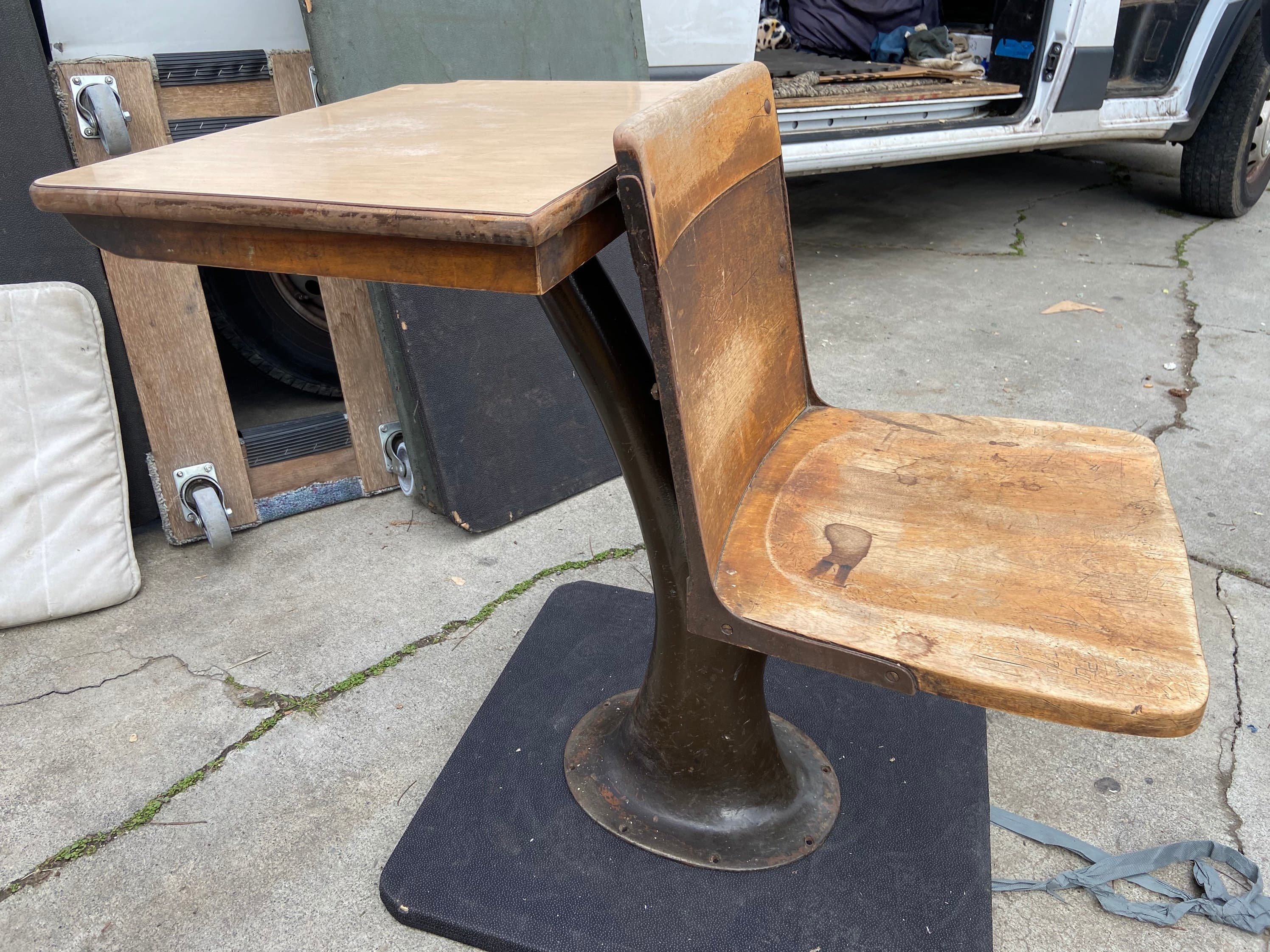 1920’s antique school desks chairs - Thumbnail 6