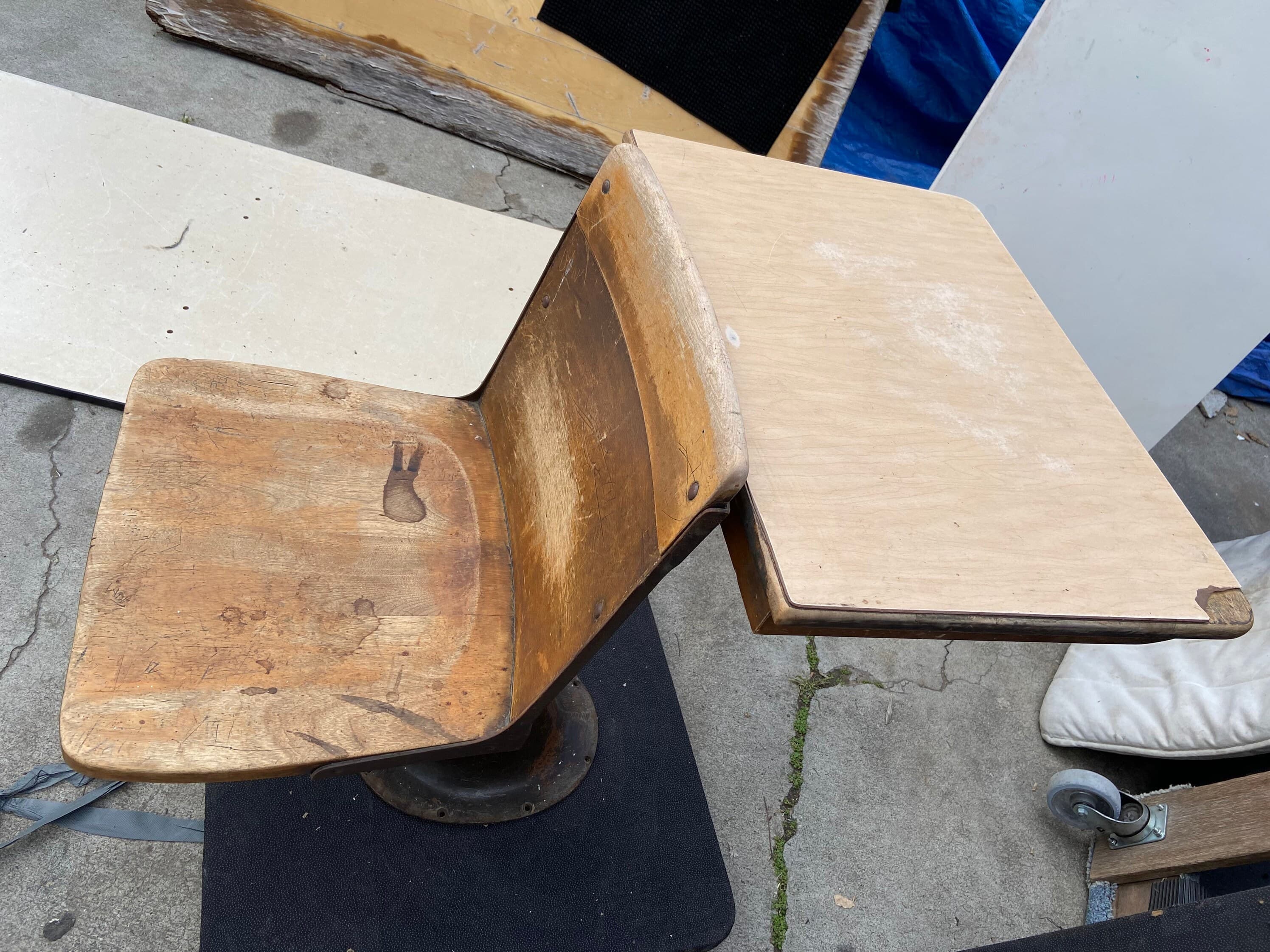 1920’s antique school desks chairs - Thumbnail 8