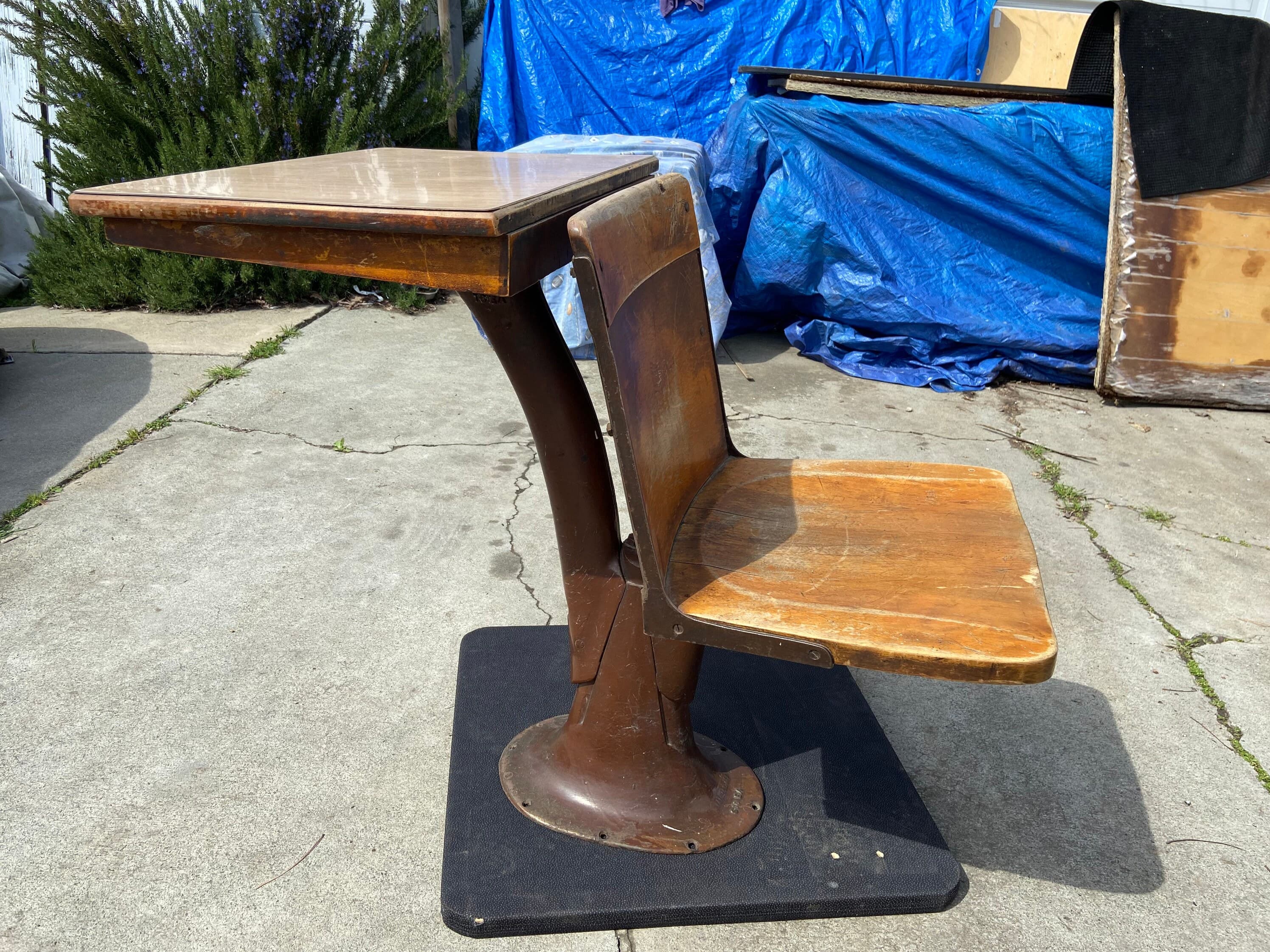 1920’s antique school desks chairs - Thumbnail 10