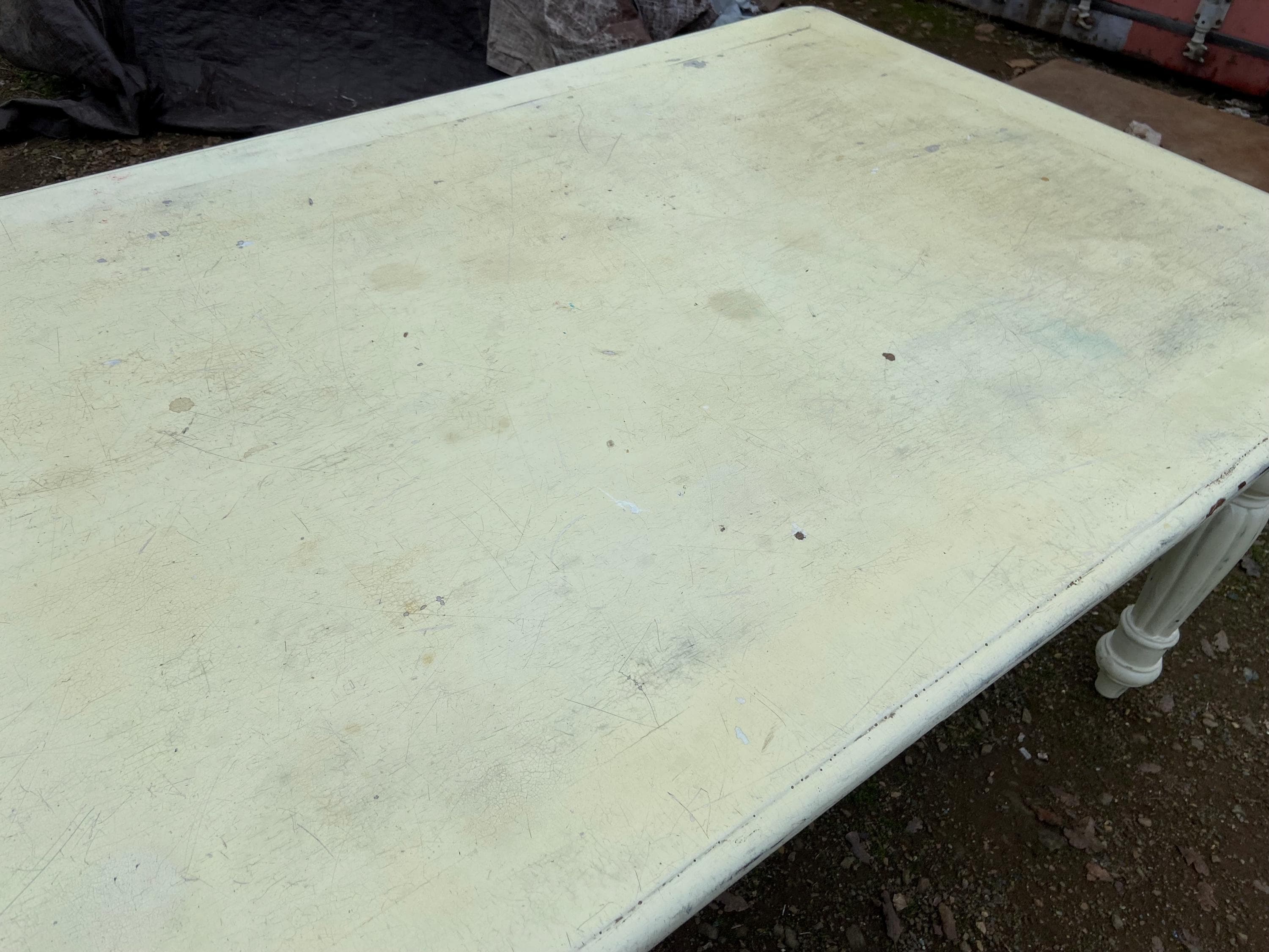 Antique Rustic Pine Farmhouse Shabby  Chick Dining Room Kitchen Table - Thumbnail 4