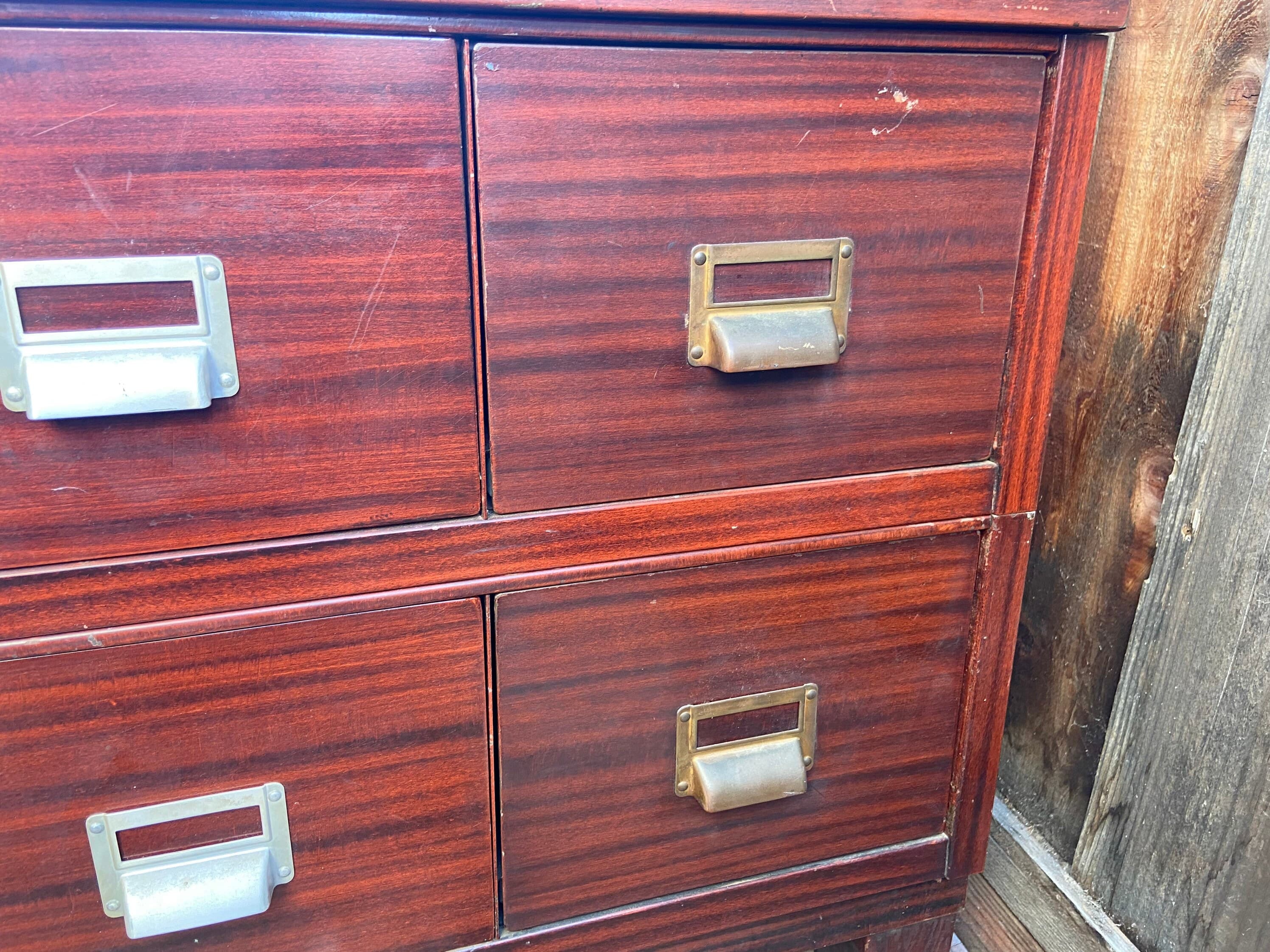 Art metal vintage metal stacking file cabinet - Thumbnail 4