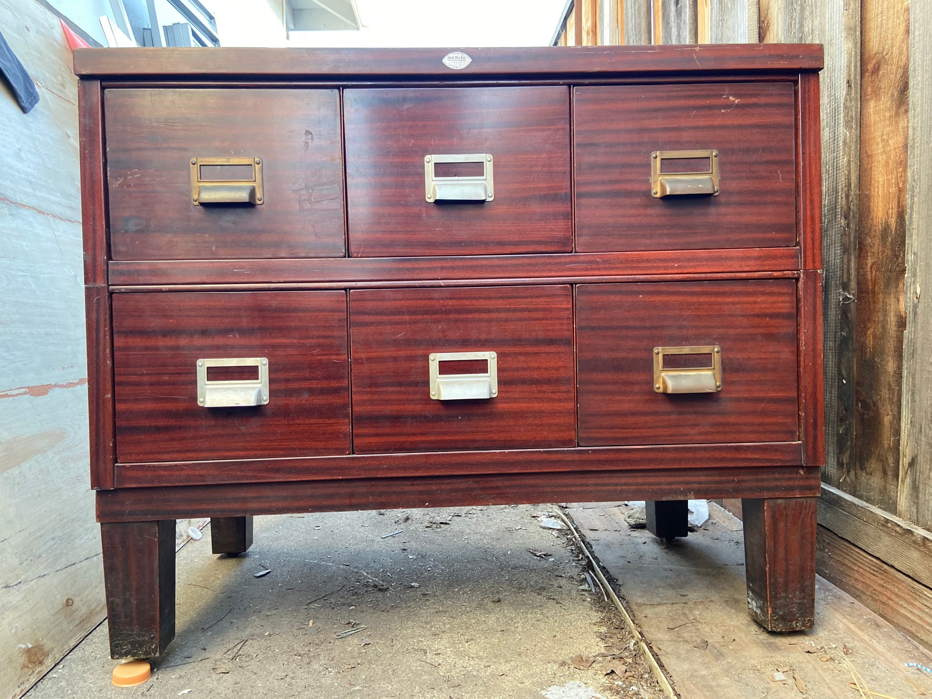 Art metal vintage metal stacking file cabinet - Thumbnail 10