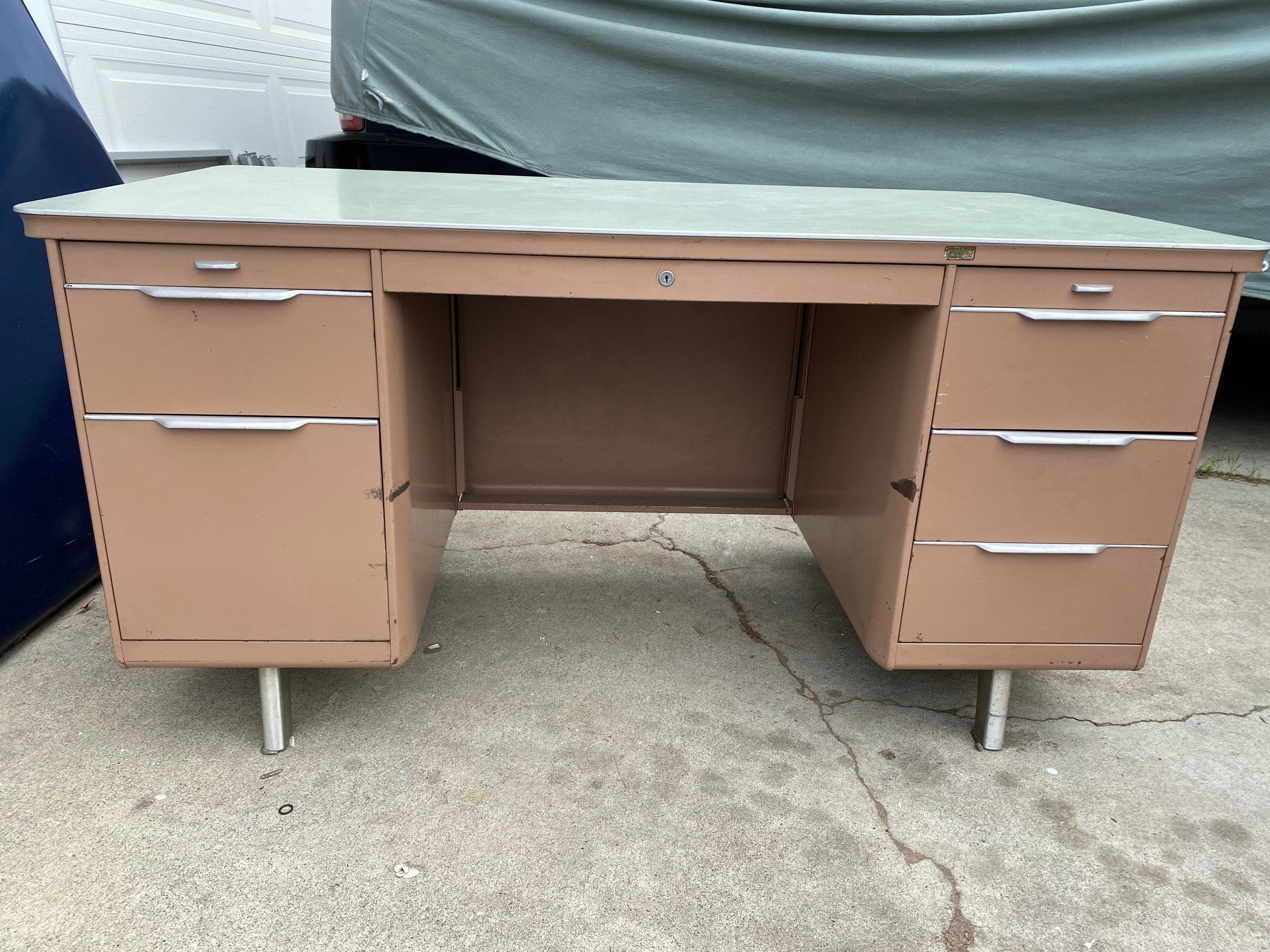 General fireproofing vintage metal tanker desk - Thumbnail 10