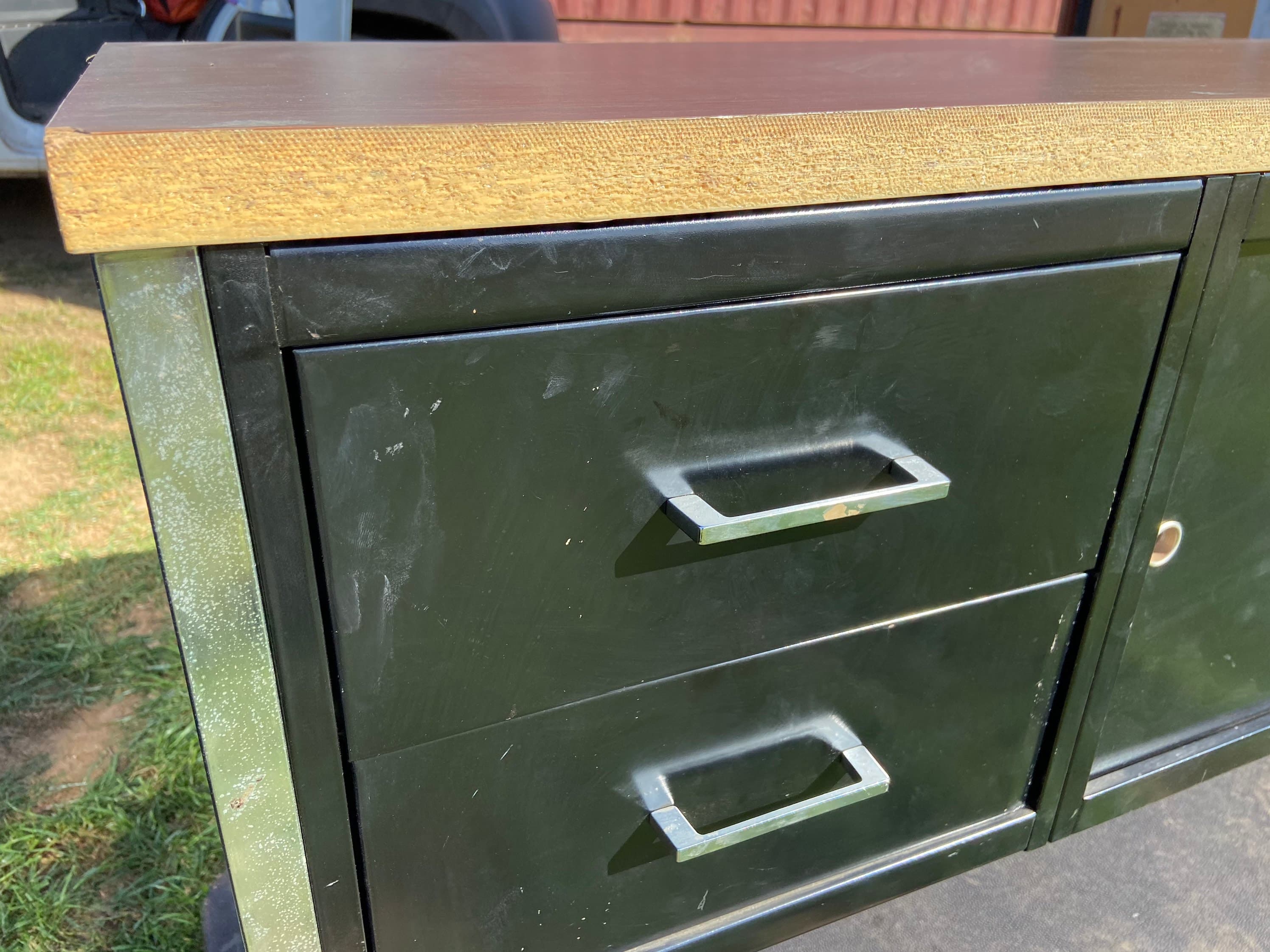 Vintage metal credenza sideboard - Thumbnail 8
