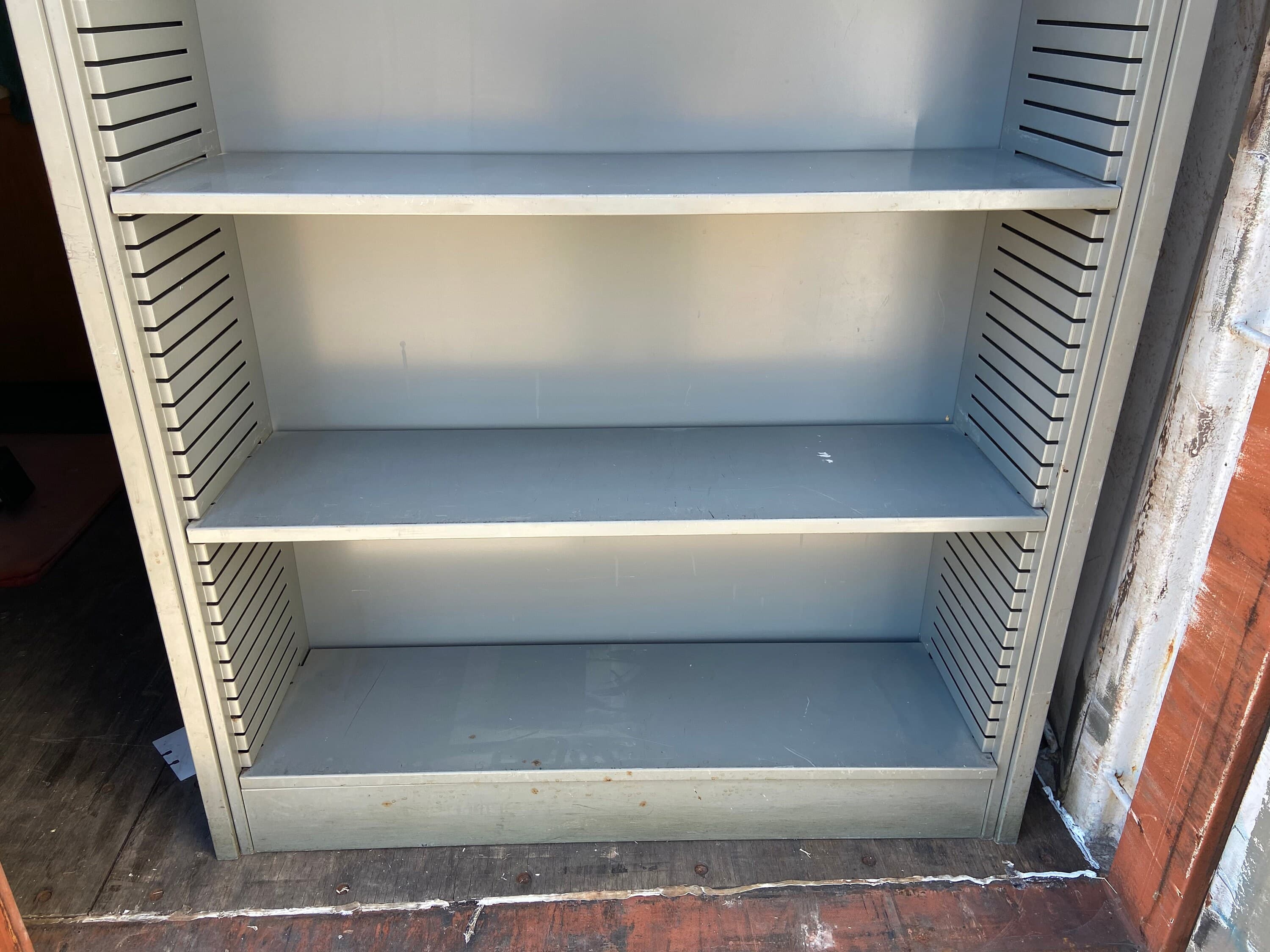 Vintage mid century modern metal bookcase bookshelf - Thumbnail 3