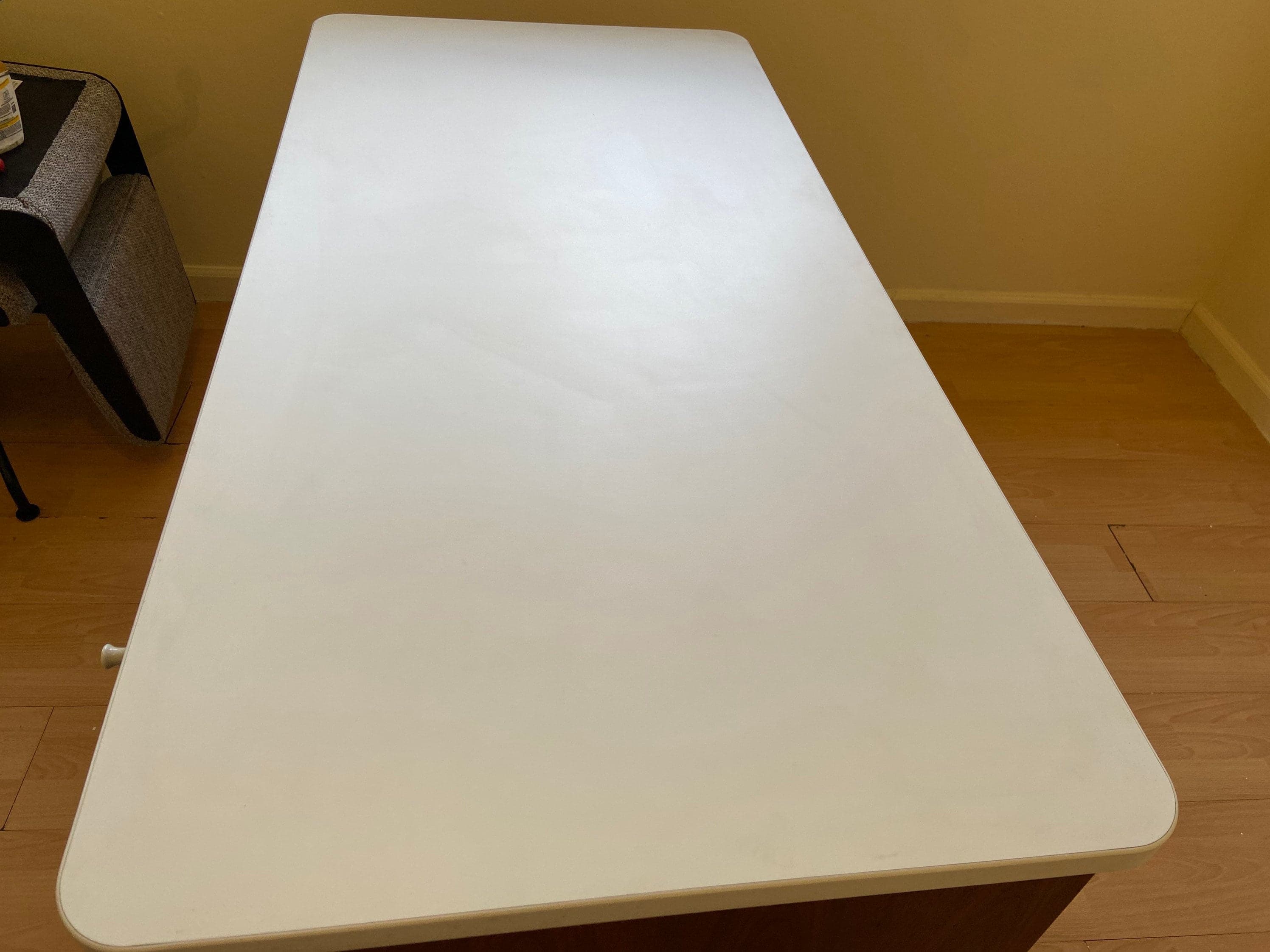 Vintage mid century modern wood veneer executive desk - Thumbnail 6