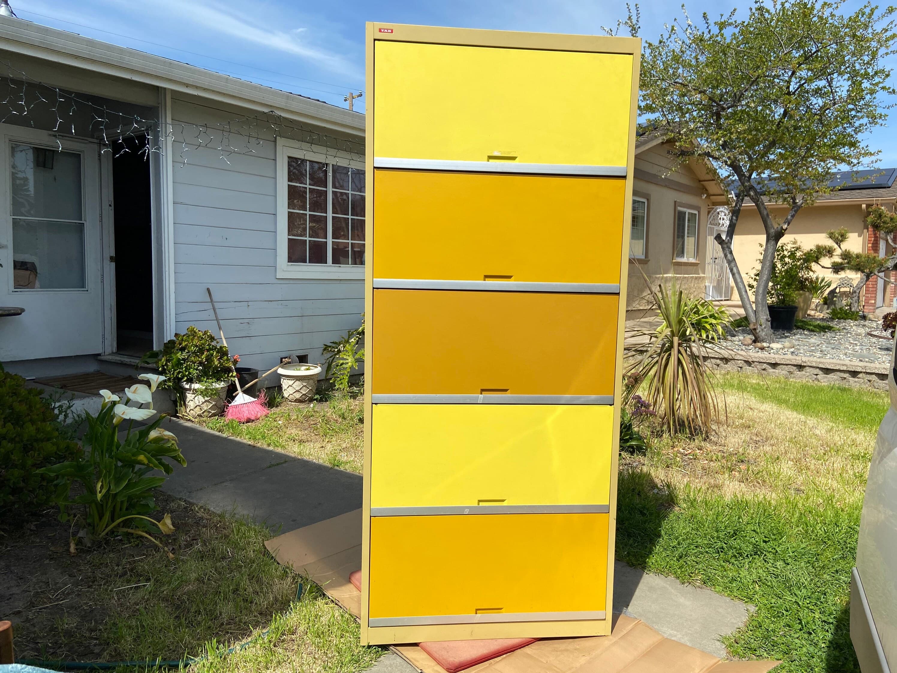 Tab vintage mid century modern metal industrial barrister bookcase style metal cabinet. - Image 1