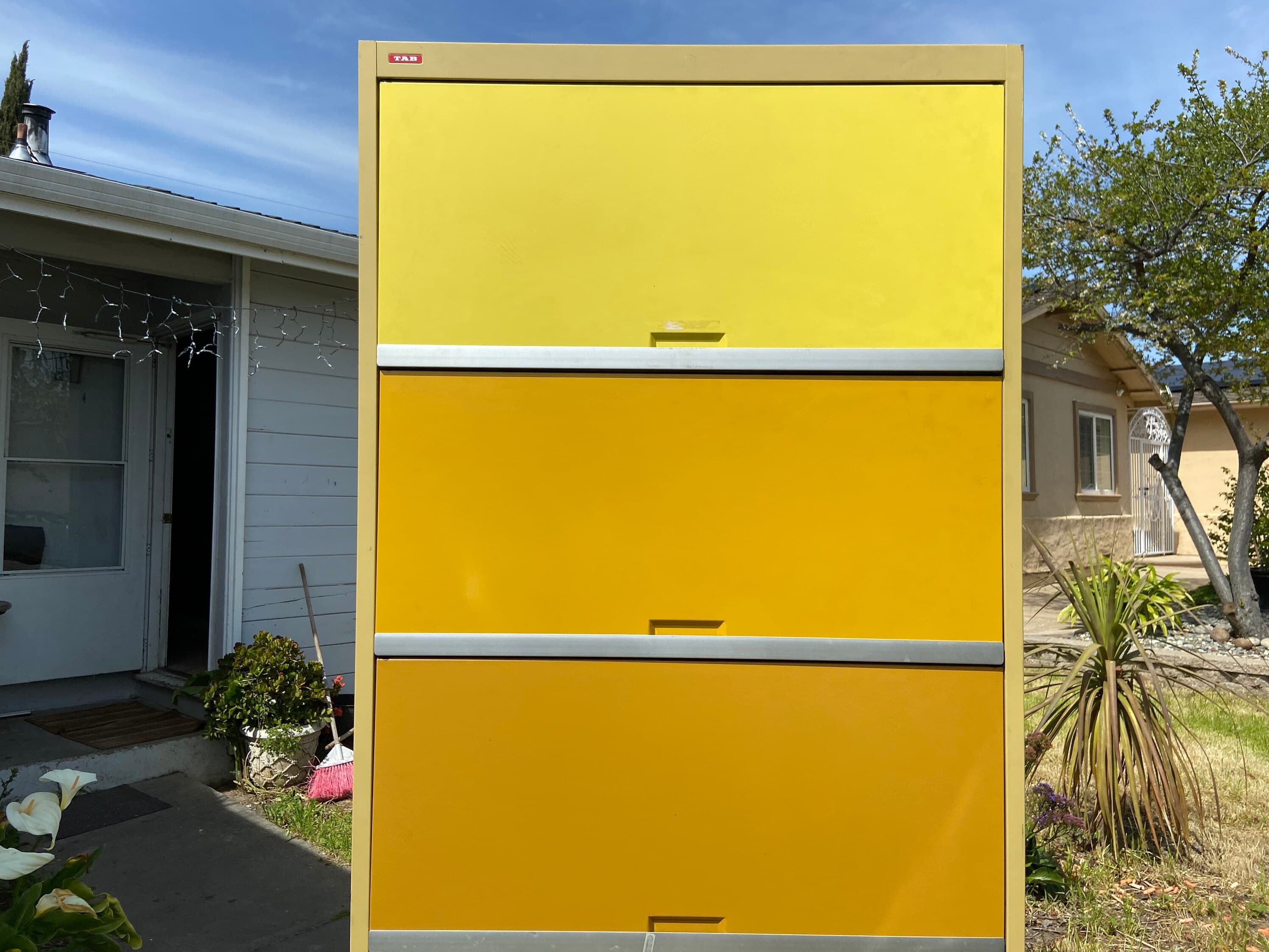 Tab vintage mid century modern metal industrial barrister bookcase style metal cabinet. - Thumbnail 4
