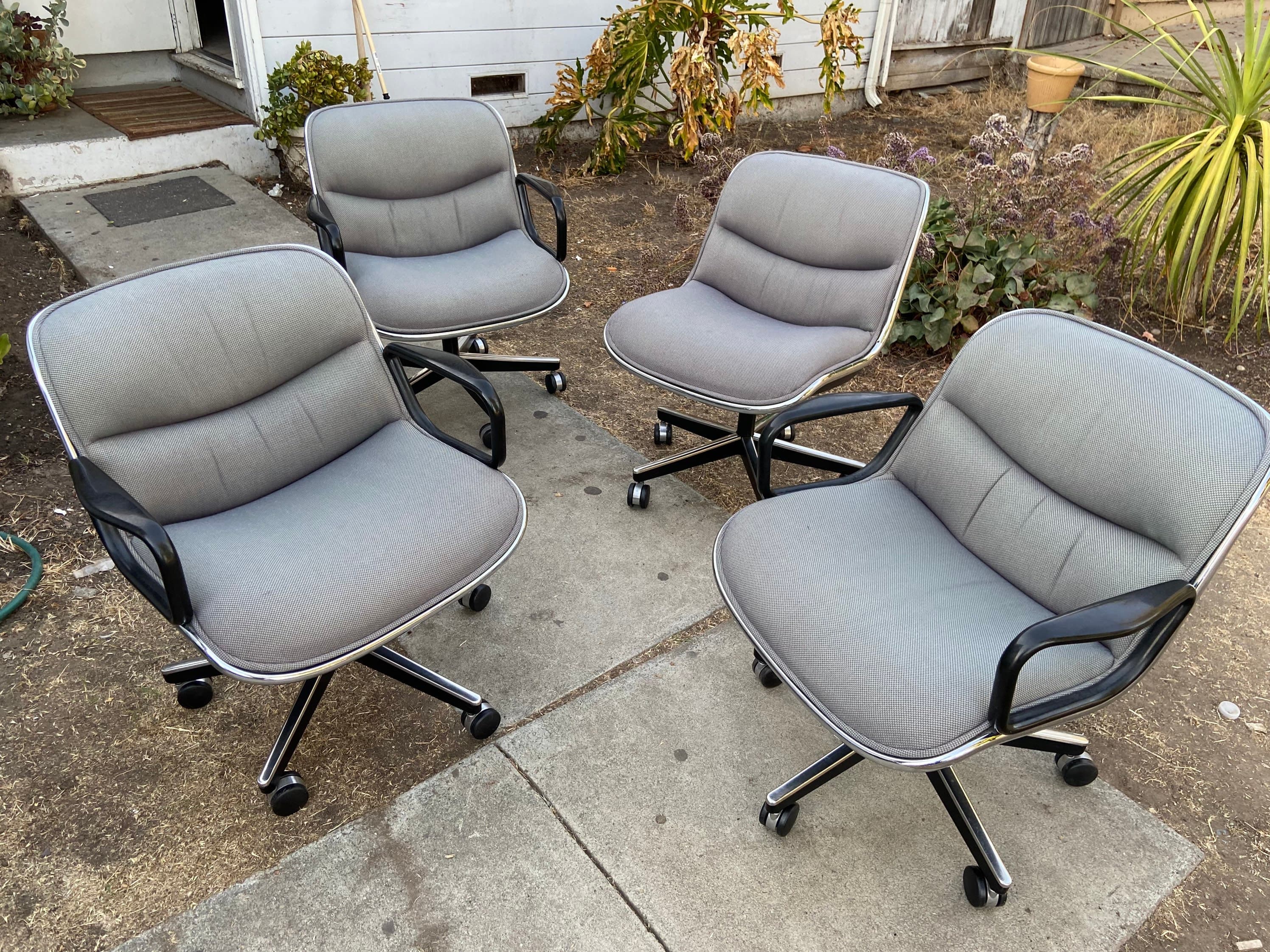 Charles pollock 5 star vintage mid century modern set of 3 executive desk chairs - Thumbnail 8