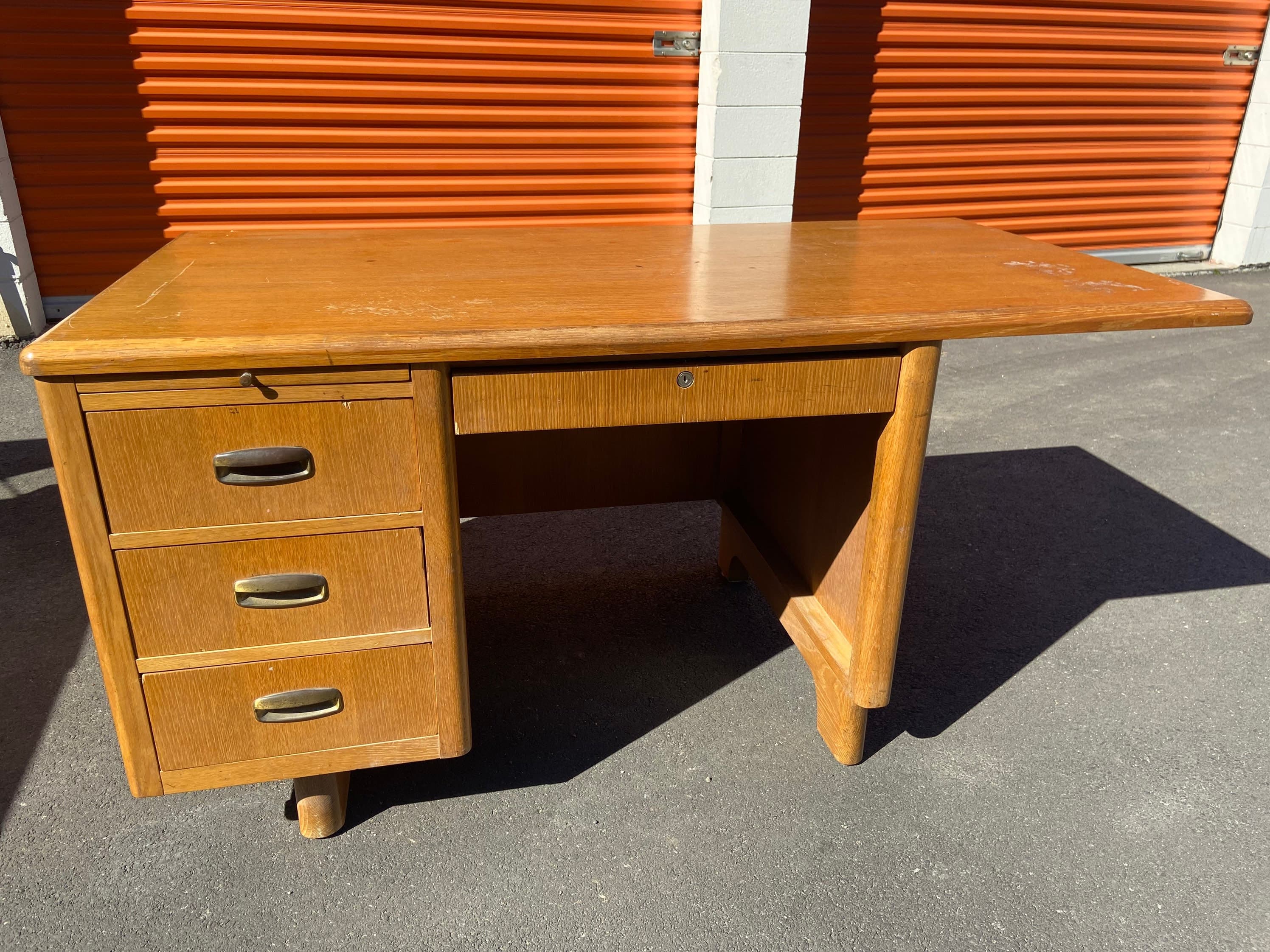 Jasper vintage mid century modern wooden desk - Image 1