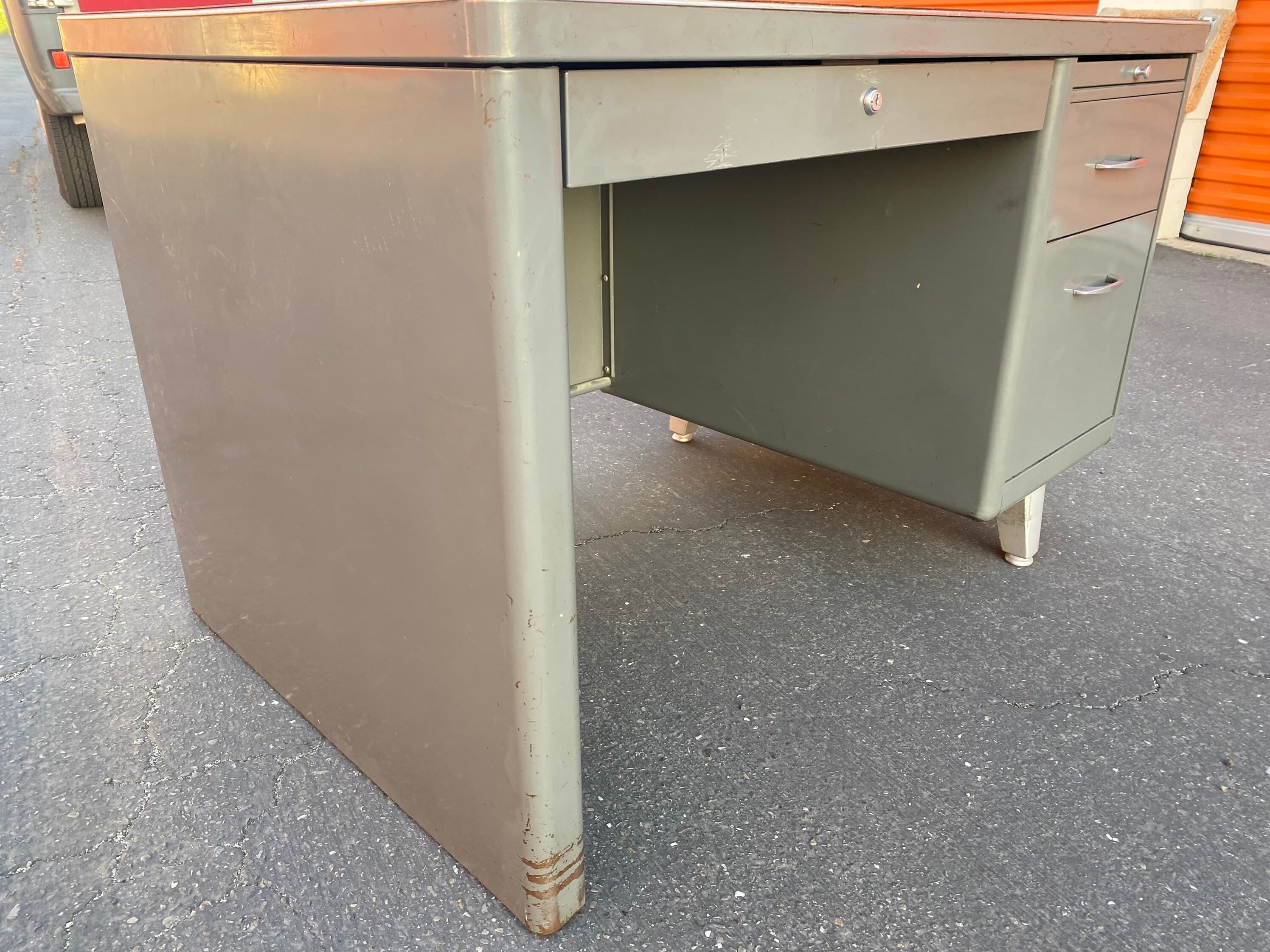 General fireproofing company vintage metal tanker desk - Thumbnail 5