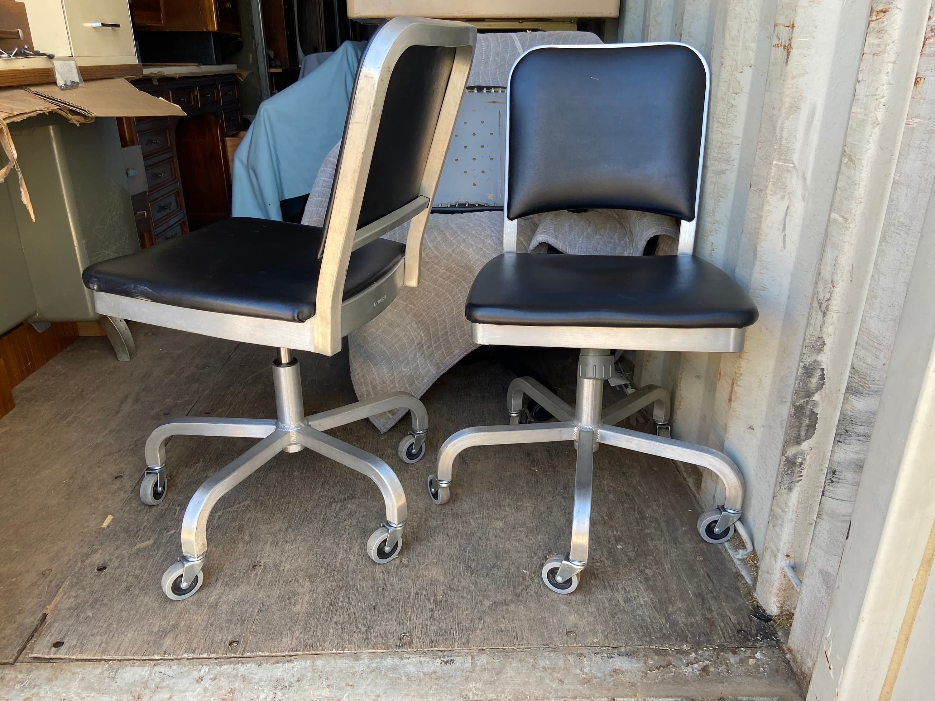 Emeco Navi swivel aluminum desk chairs set of two - Thumbnail 3