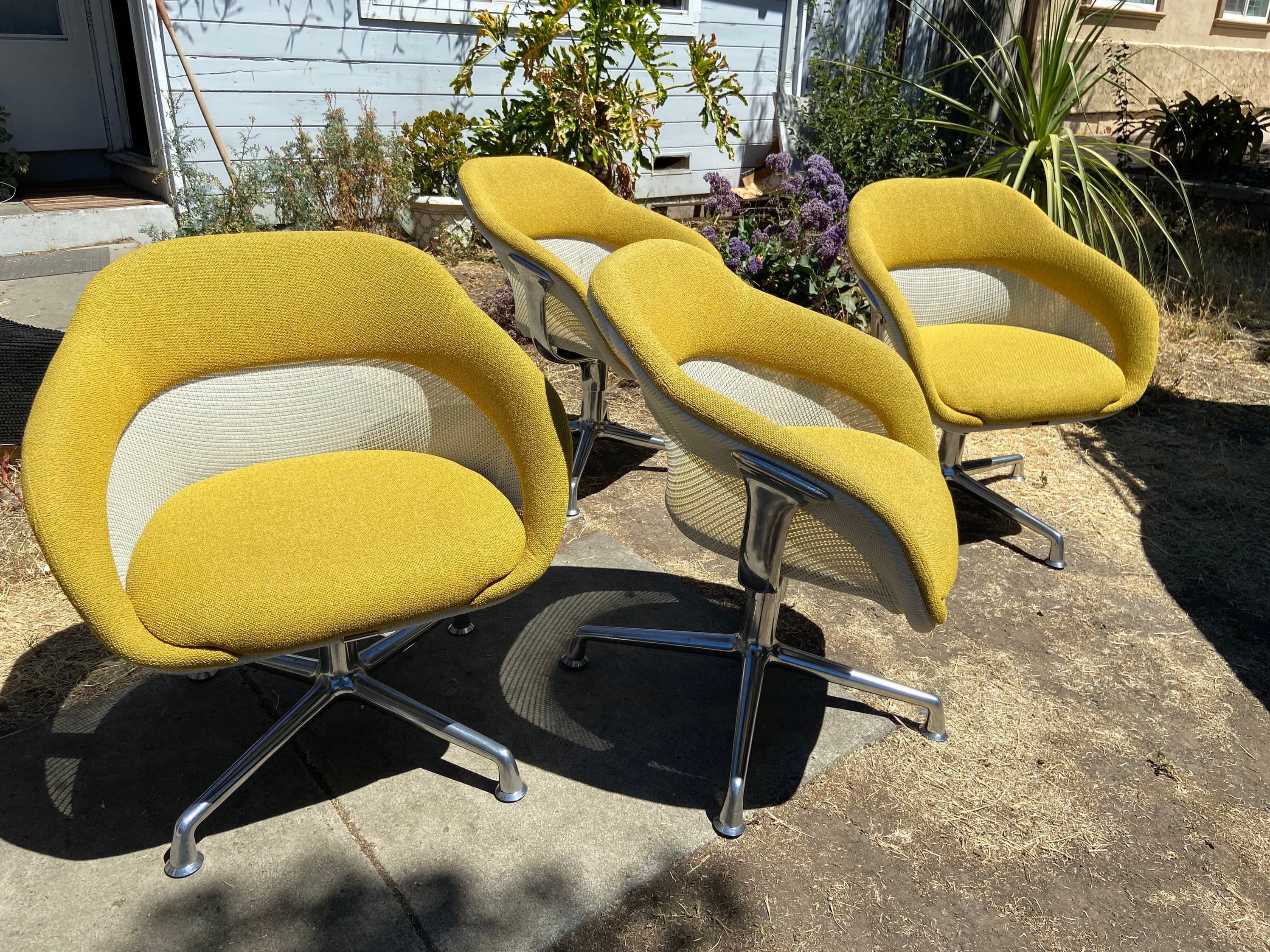 Set of 4 steelcase coalesse s-w 1 swivel lounge chairs set - Thumbnail 2