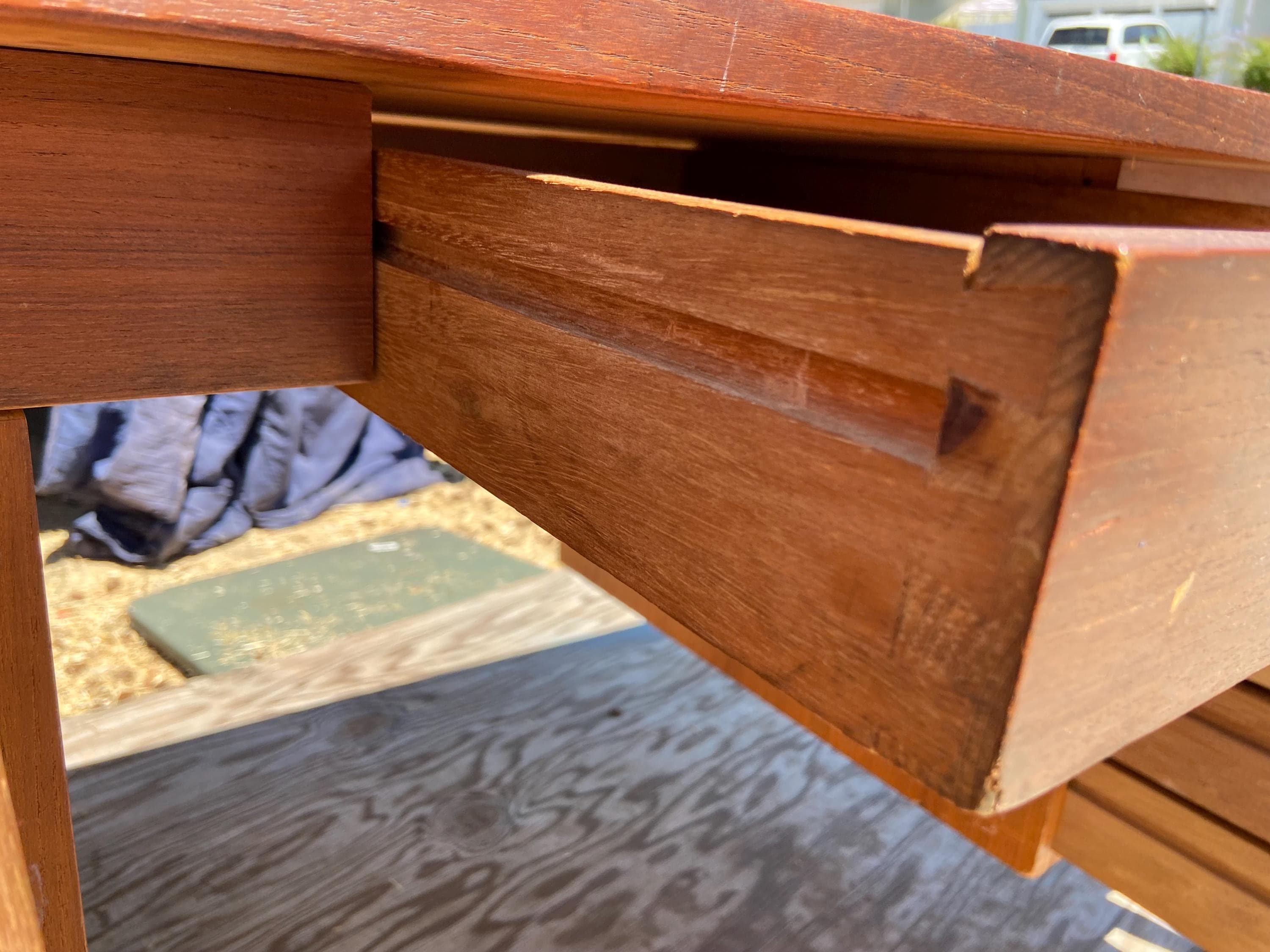 vintage mid century modern Danish teak desk - Thumbnail 5