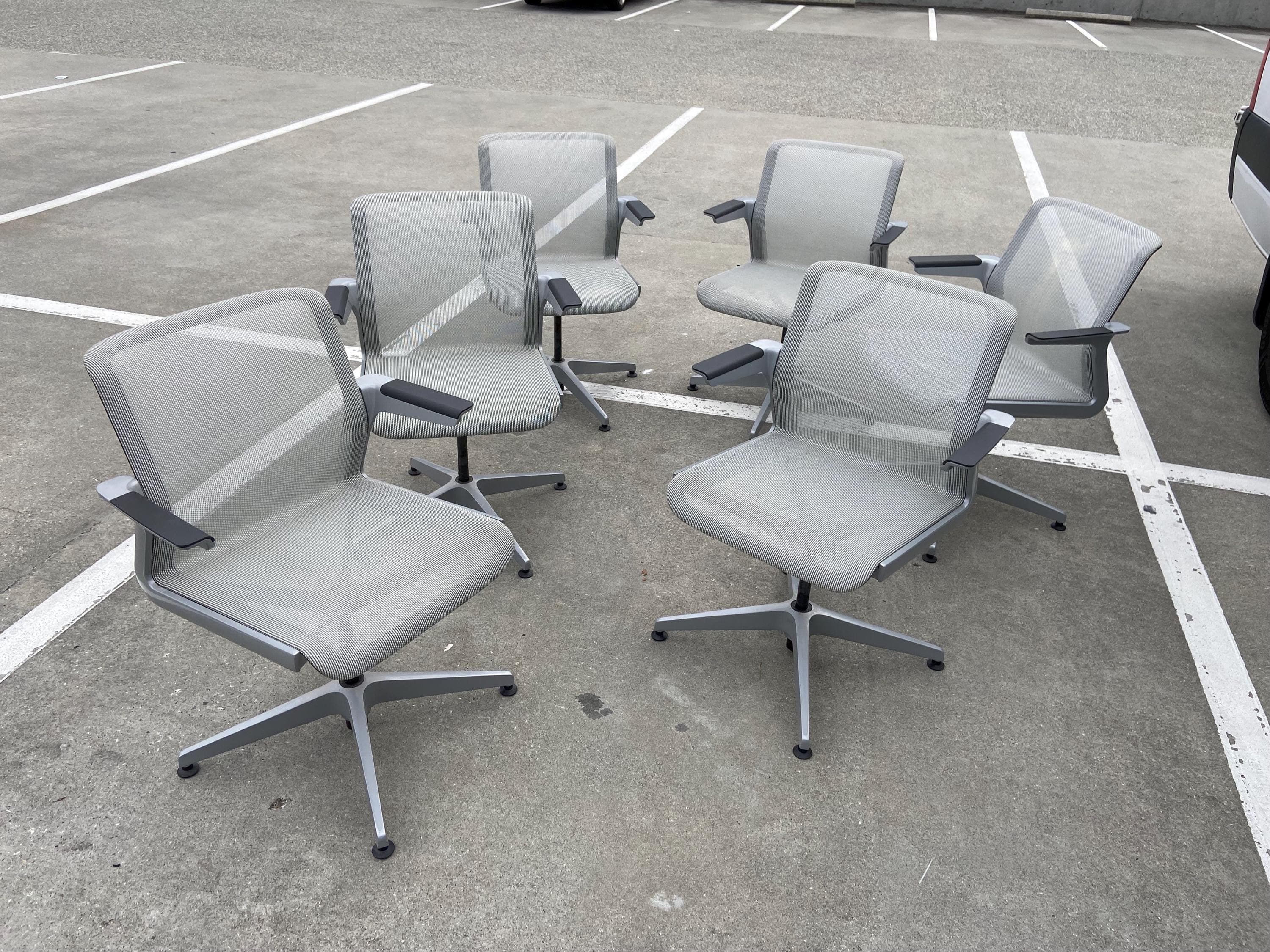 vintage modern Allsteel clarity lounge chair set of 6 some scuffs and marks - Thumbnail 9