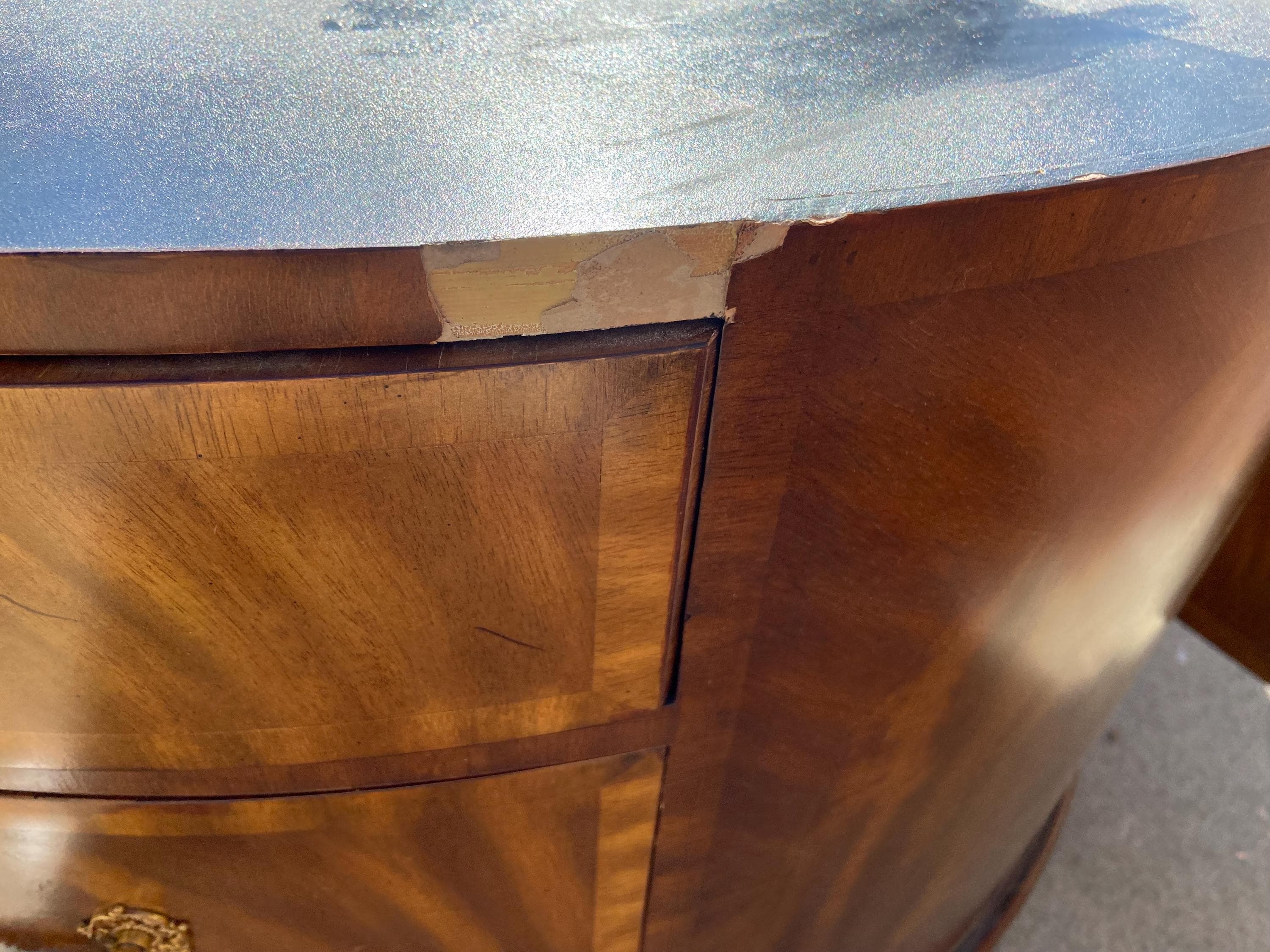 vintage Maitland Smith Oval Partners Desk Victorian burl wood style - Thumbnail 10