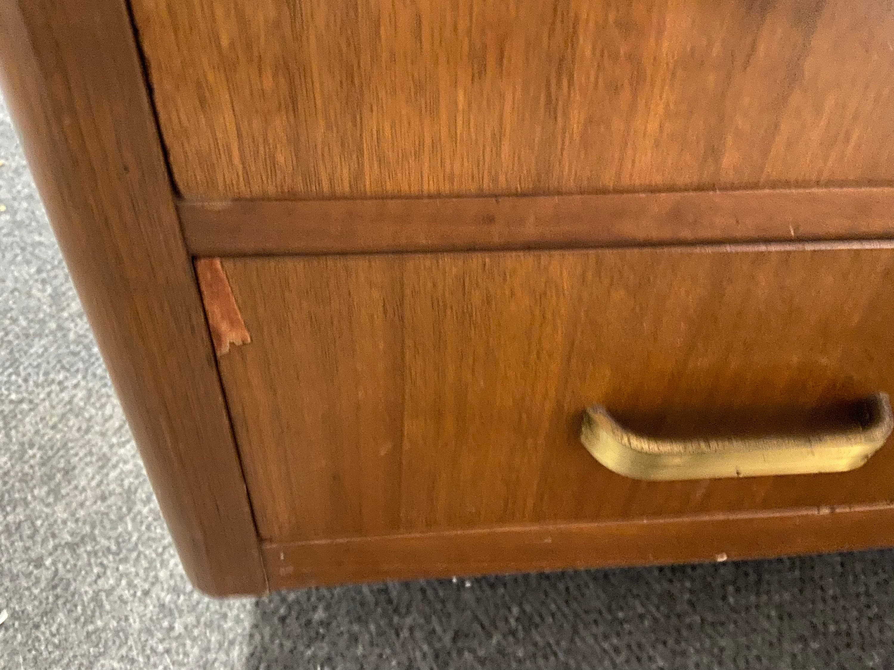 Leopold vintage mid century modern walnut desk - Thumbnail 9