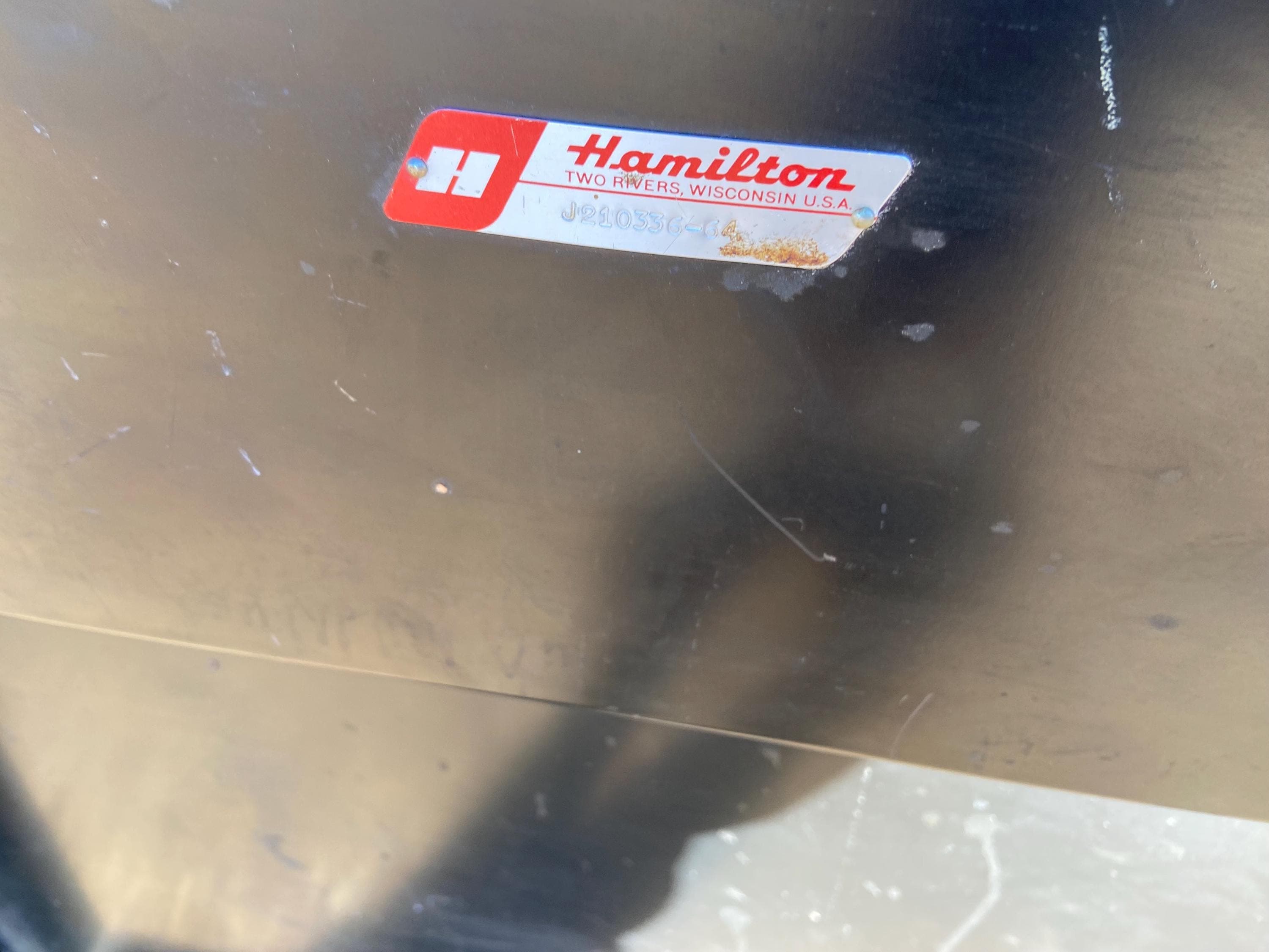 antique Hamilton drafting metal tanker table - Thumbnail 4